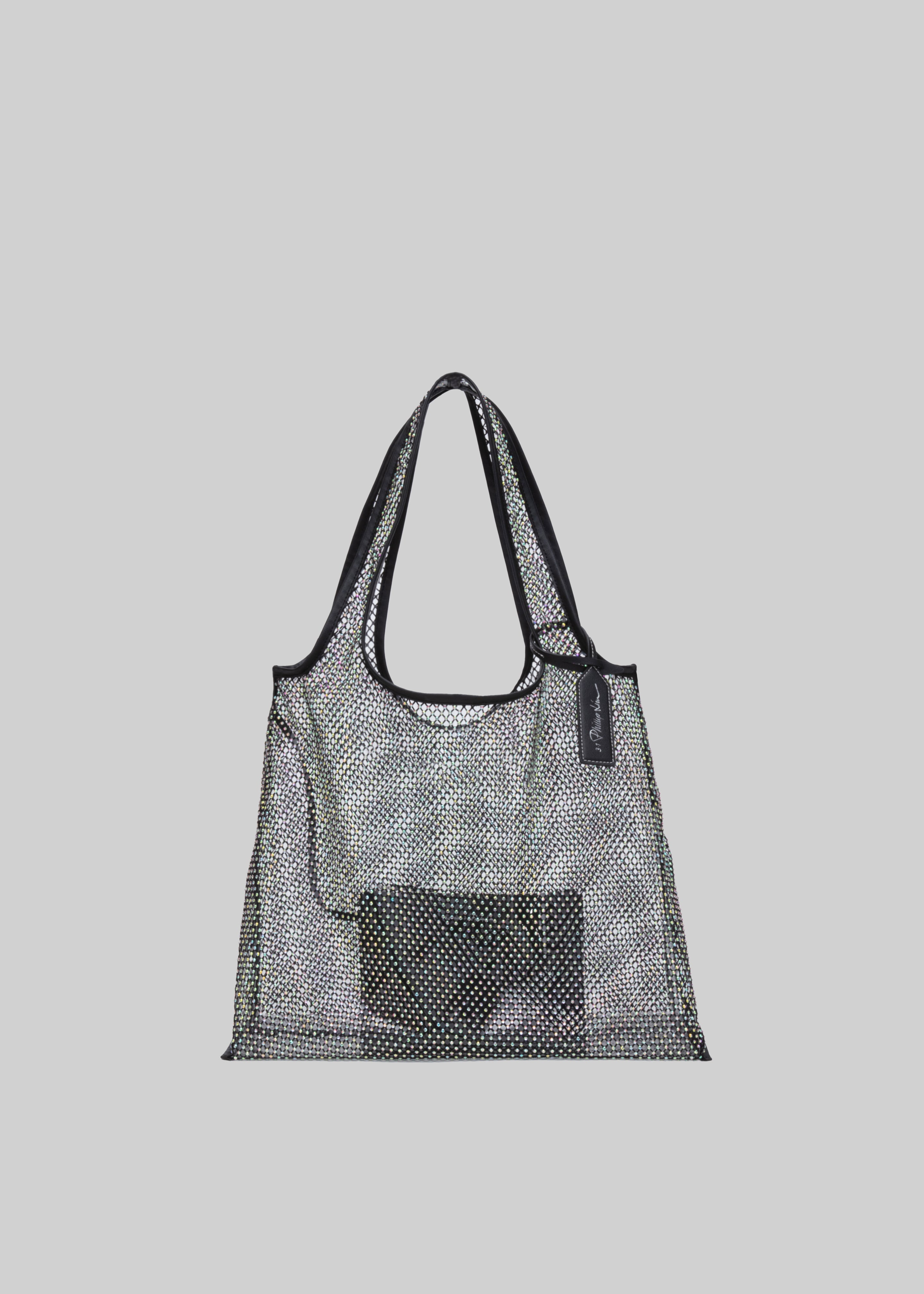3.1 Phillip Lim Embellished Mesh Market Tote - Black - 4