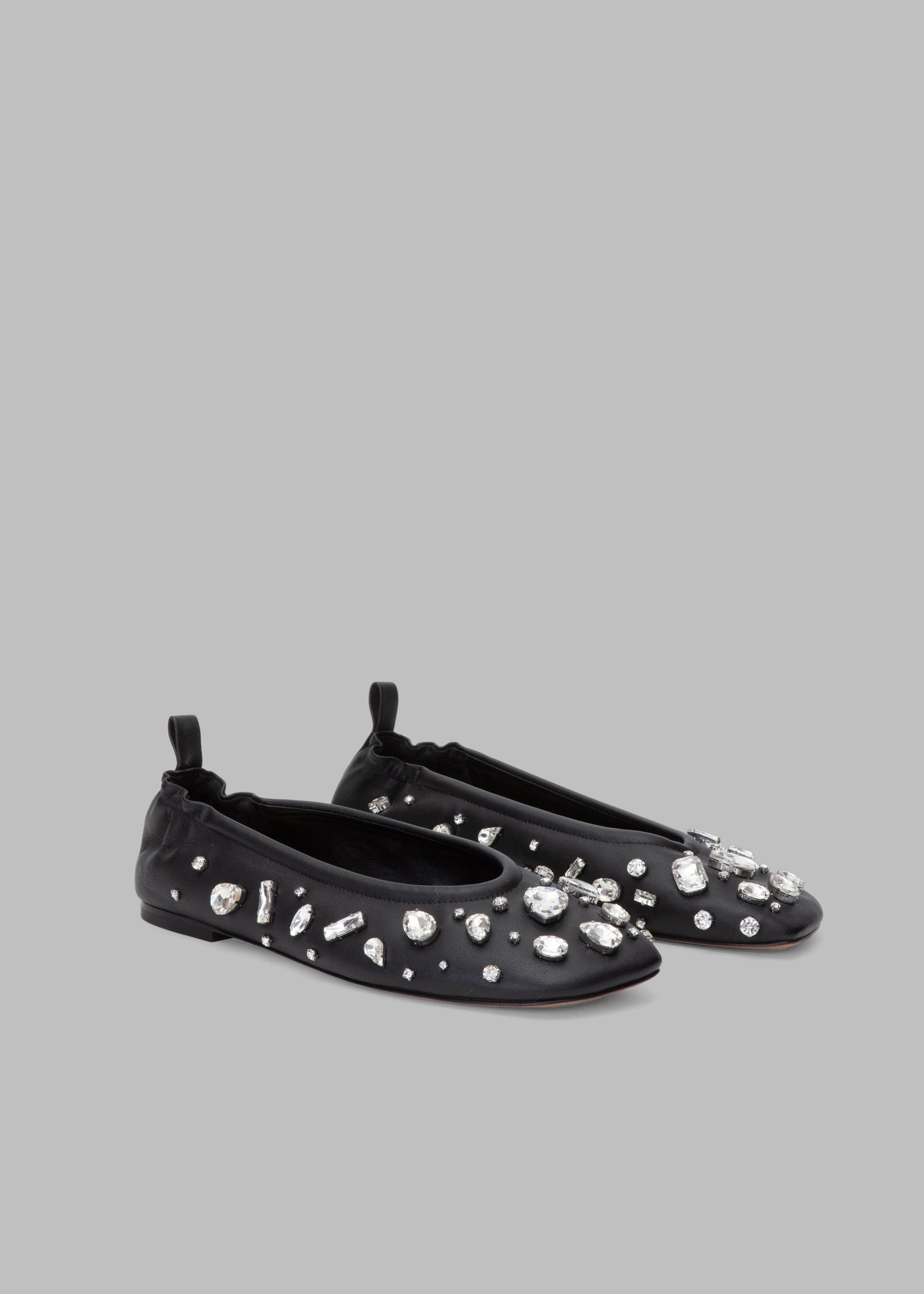3.1 Phillip Lim ID Stretch Back Ballet Flat with Gem Embroidery - Black