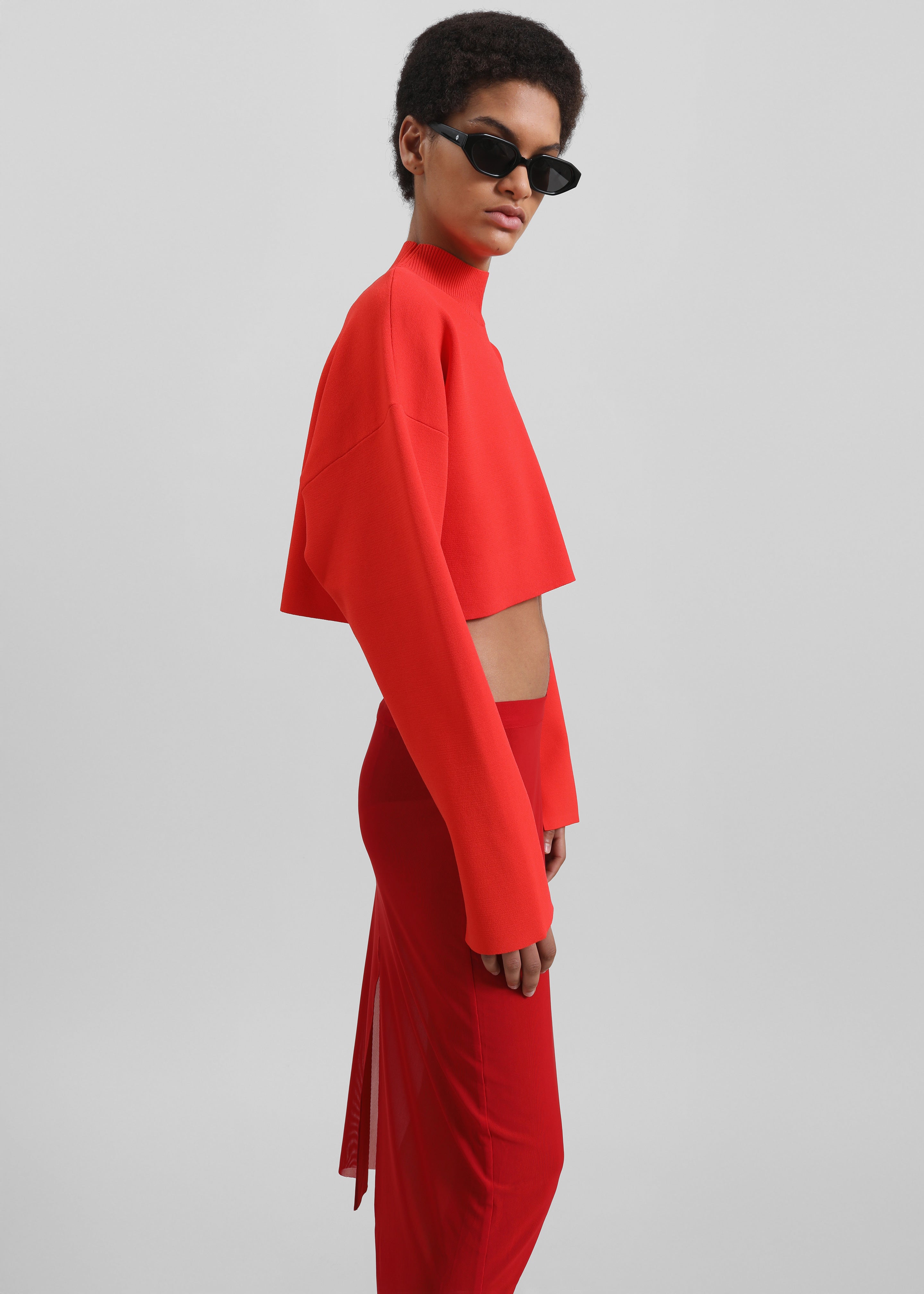 3.1 Phillip Lim Compact Rib Cropped Turtleneck - Poppy – The