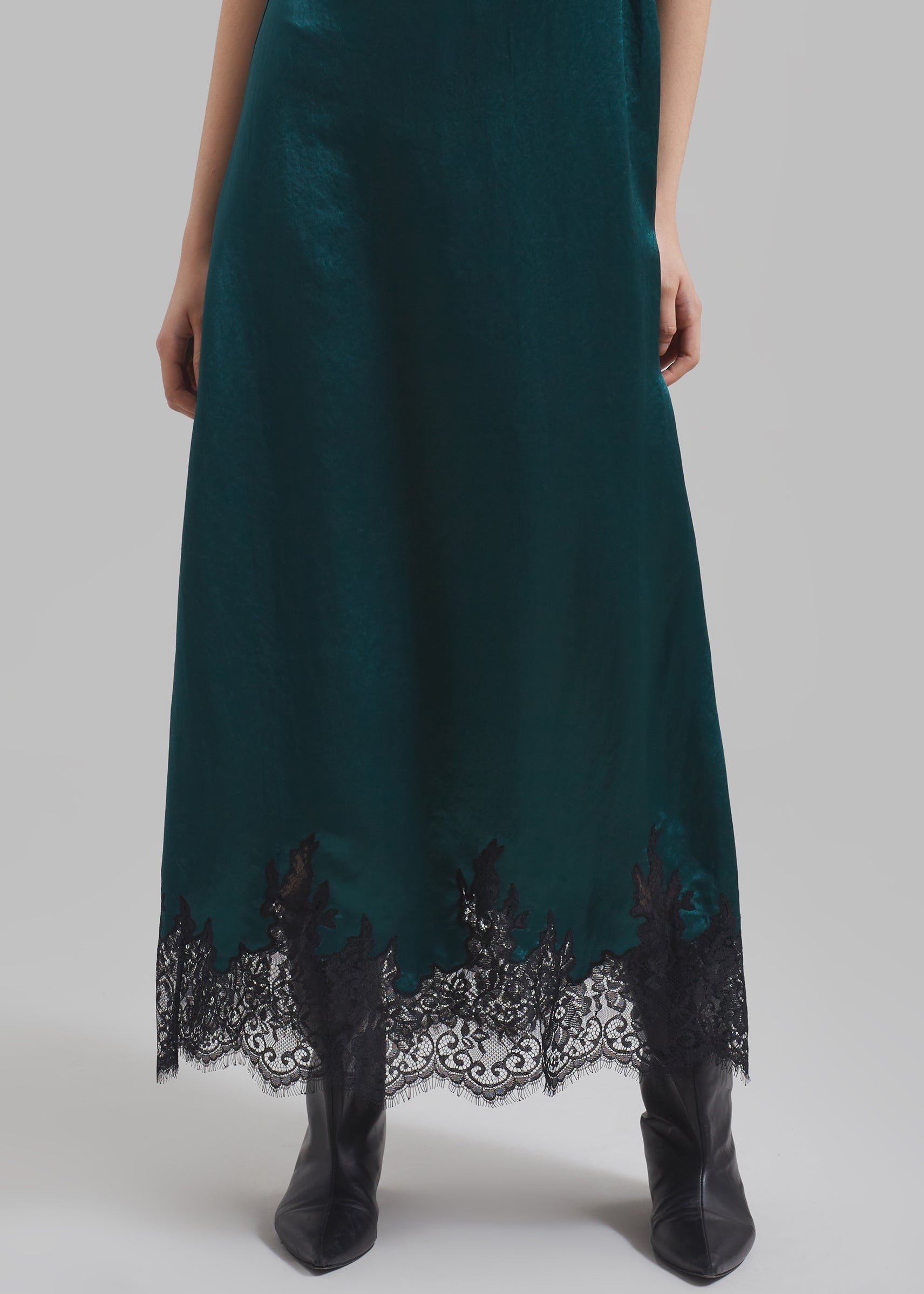 3.1 Phillip Lim Twist Tank Slip Dress - Black/Emerald - 5