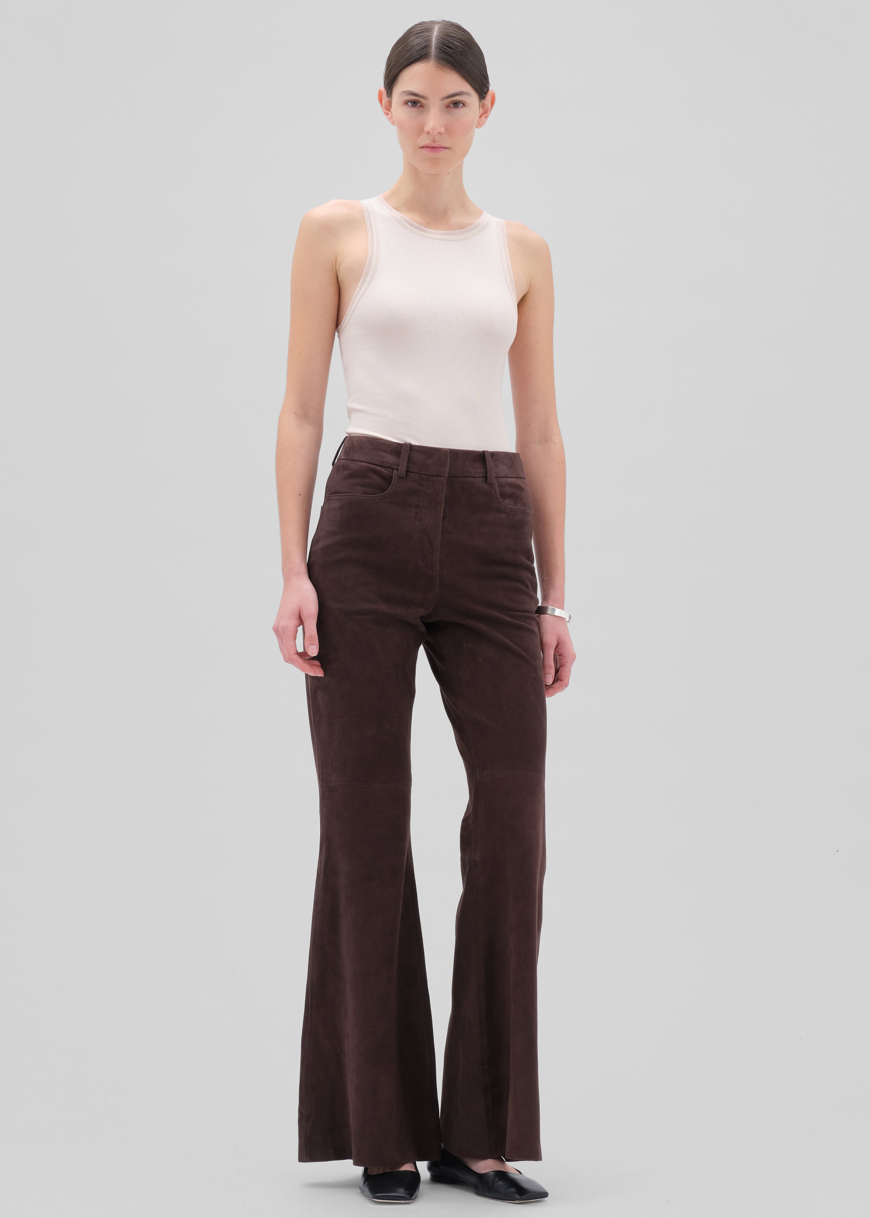 Remain Flared Suede Pants - Chicory Coffee - 7