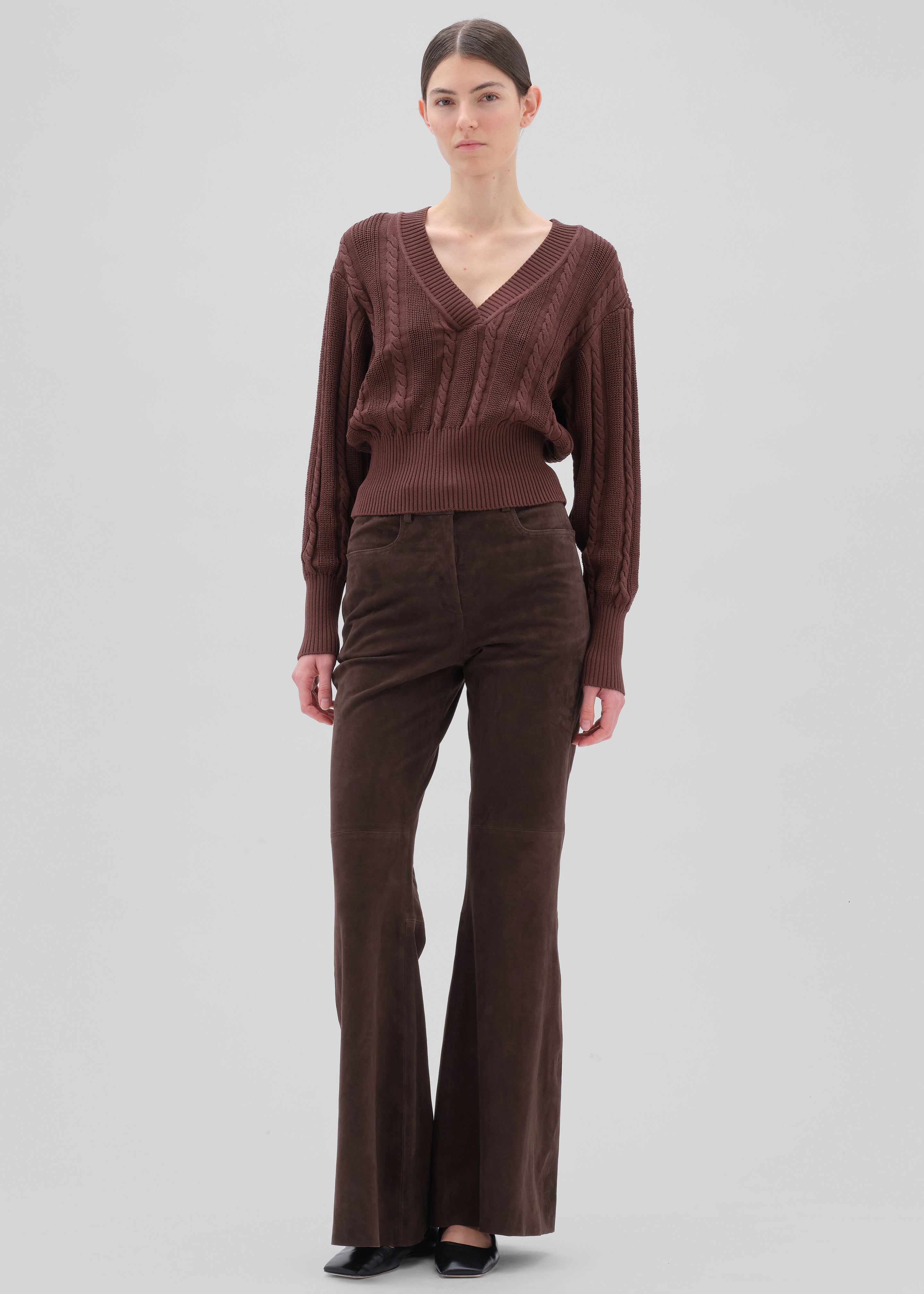 Remain Flared Suede Pants - Chicory Coffee - 8
