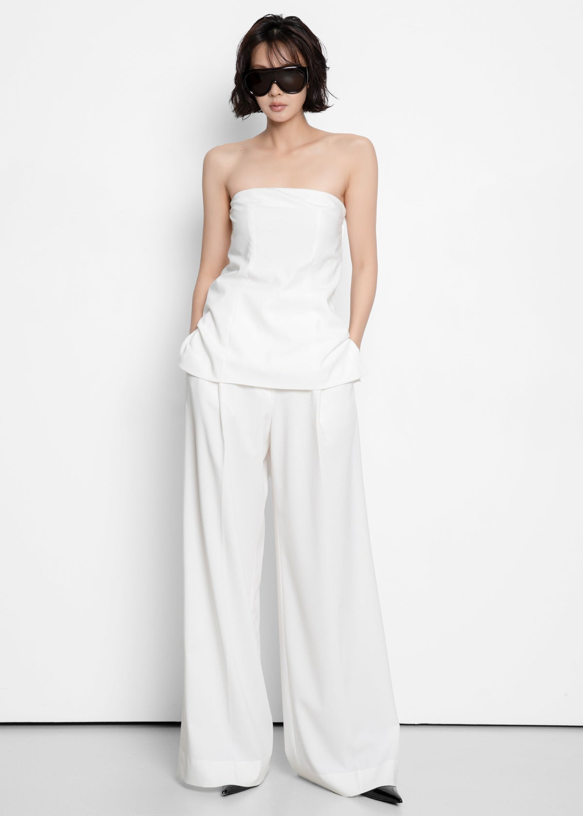 Abbie Strapless Top - White - 6