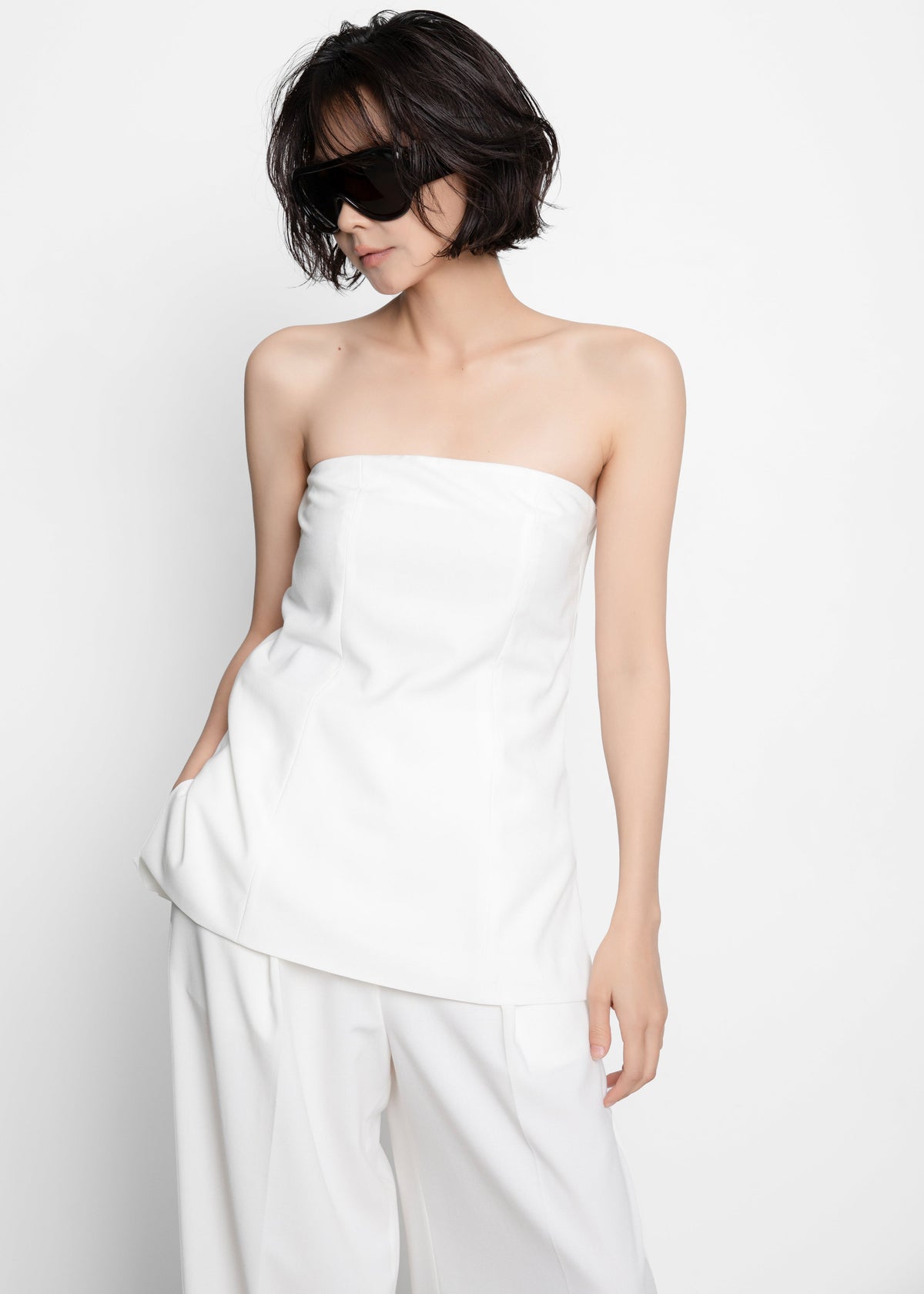 Abbie Strapless Top - White - 7