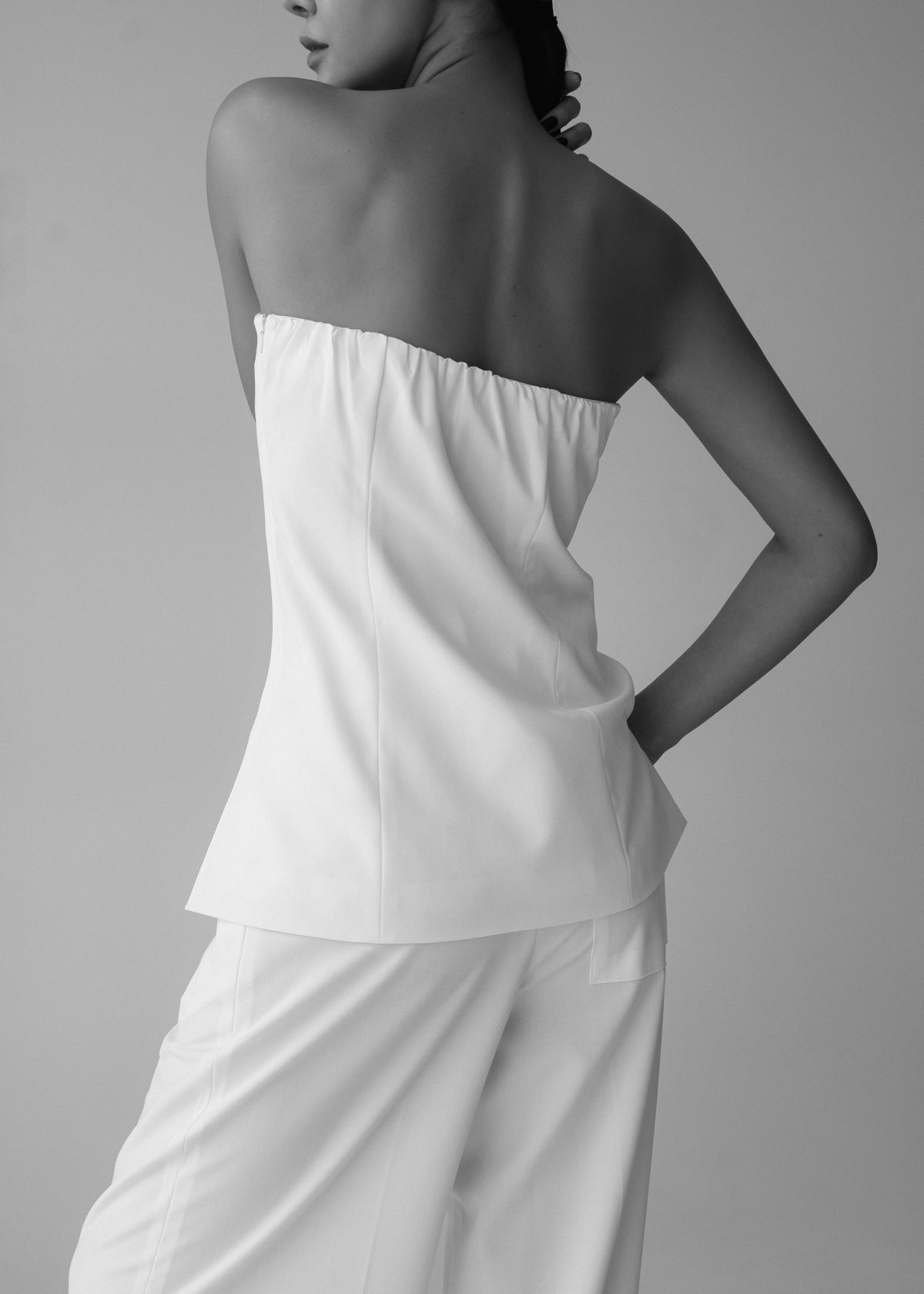 Abbie Strapless Top - White - 10