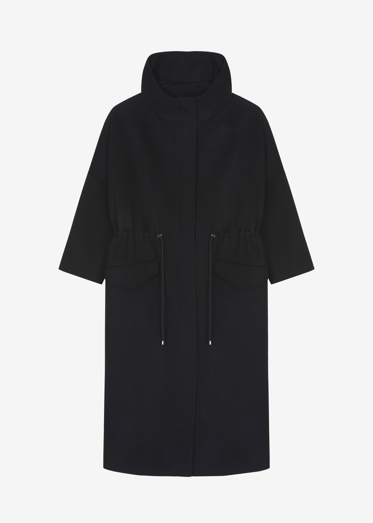 Alida Hooded Long Coat - Black - 9