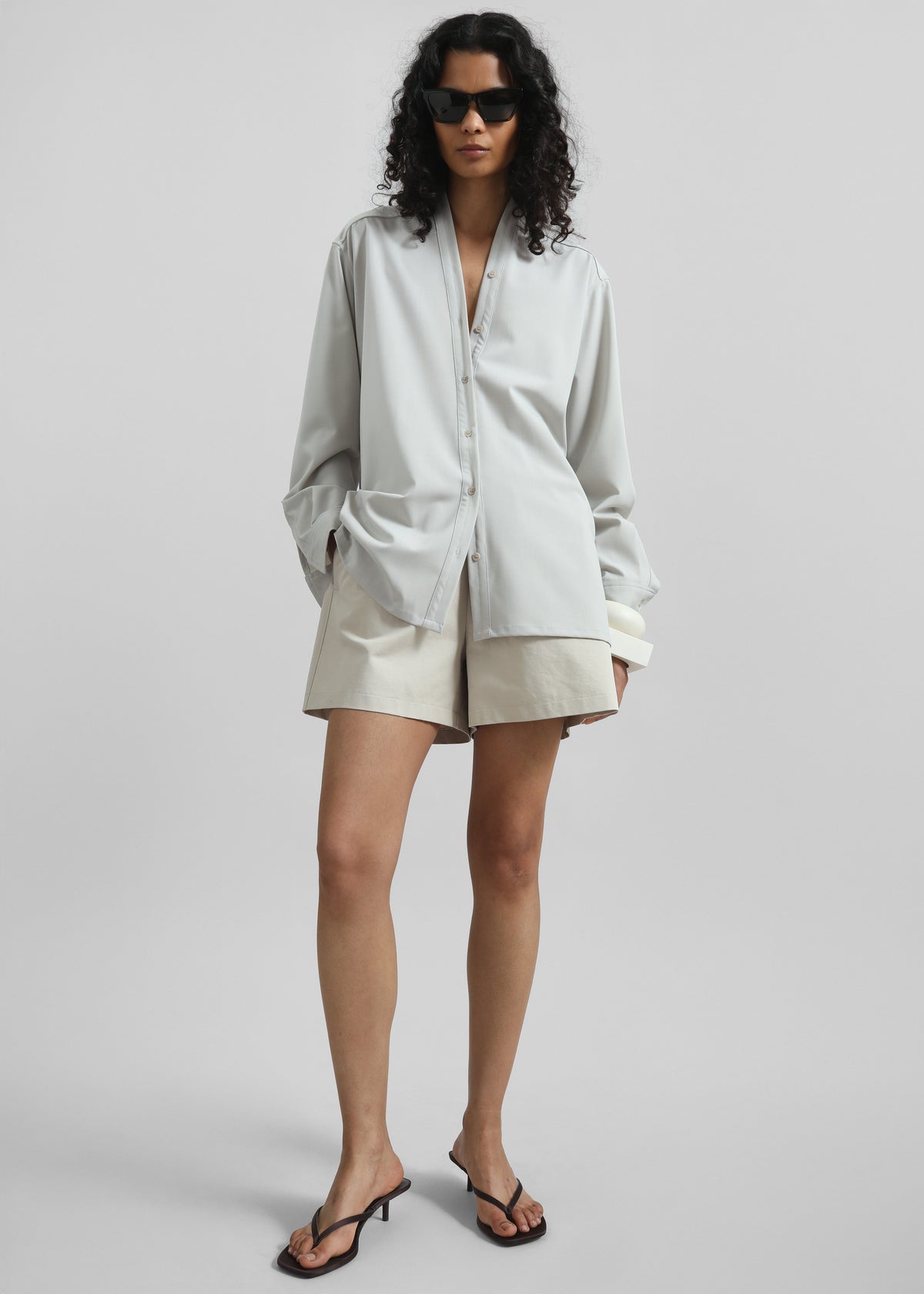 Alven Belted Shirt - Stone - 9