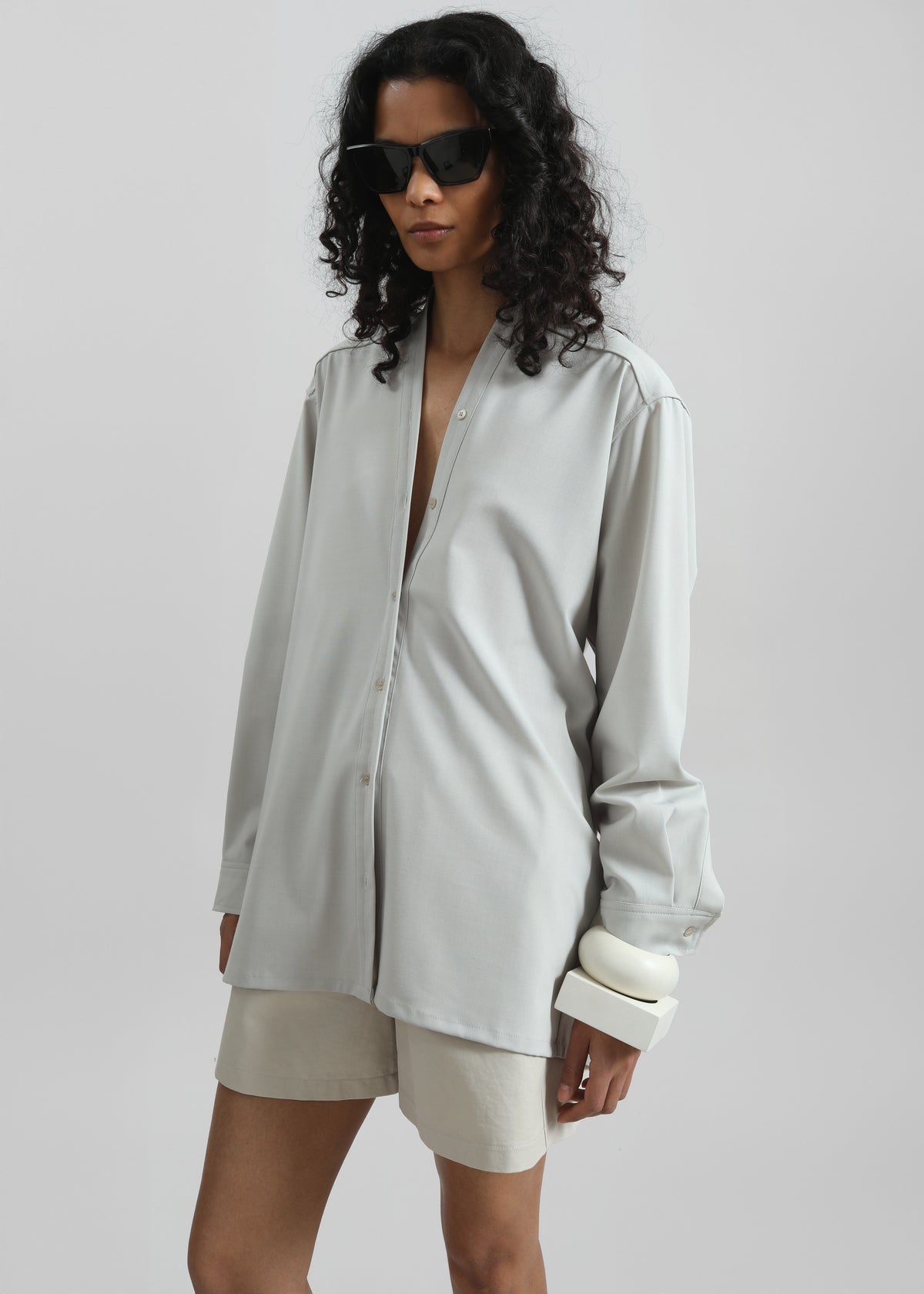 Alven Belted Shirt - Stone - 2