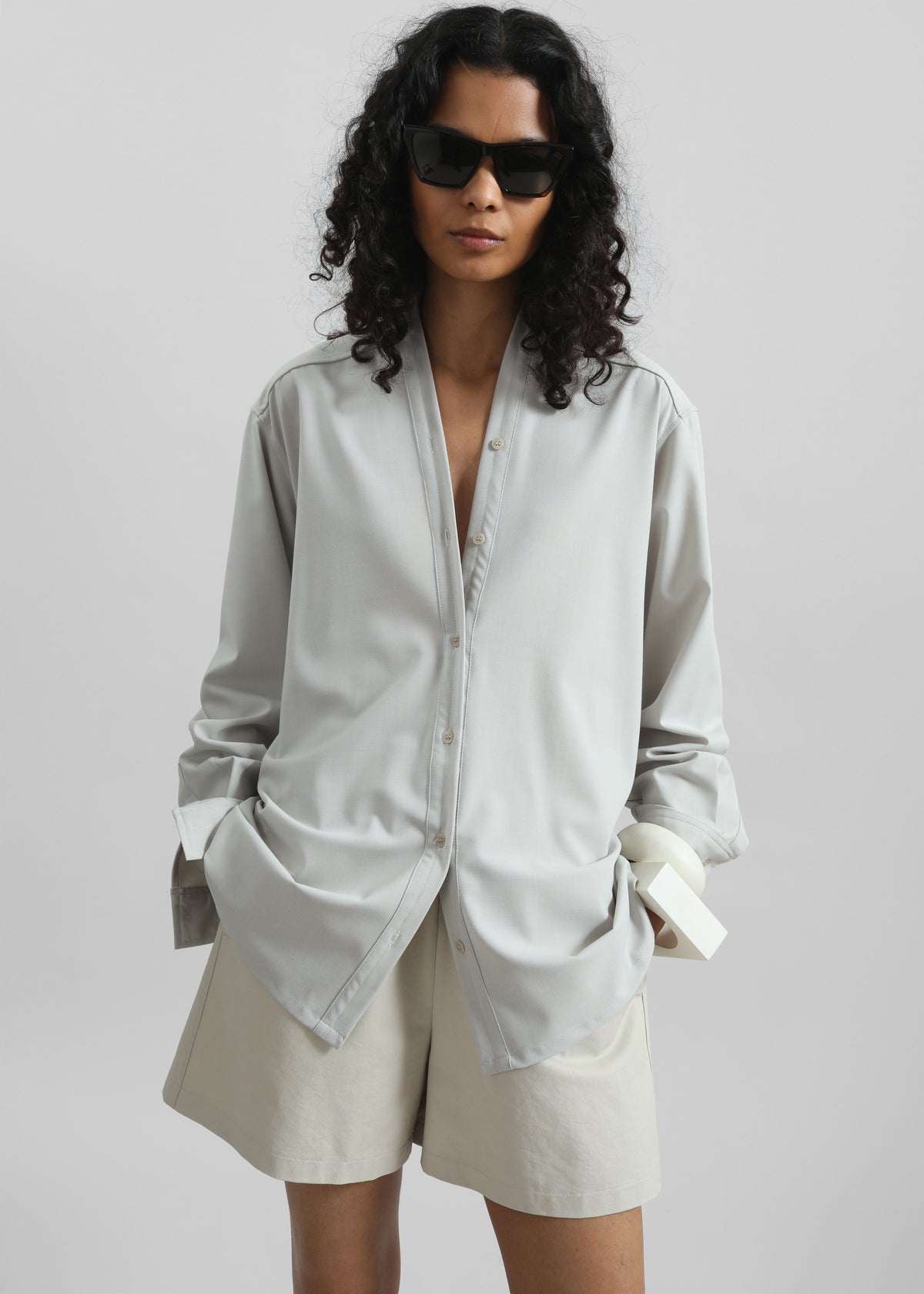 Alven Belted Shirt - Stone - 6