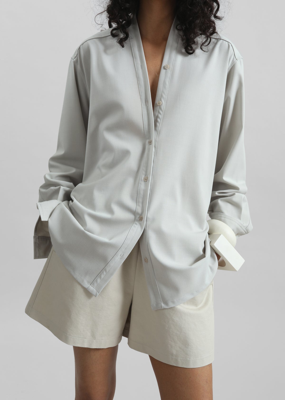 Alven Belted Shirt - Stone - 7