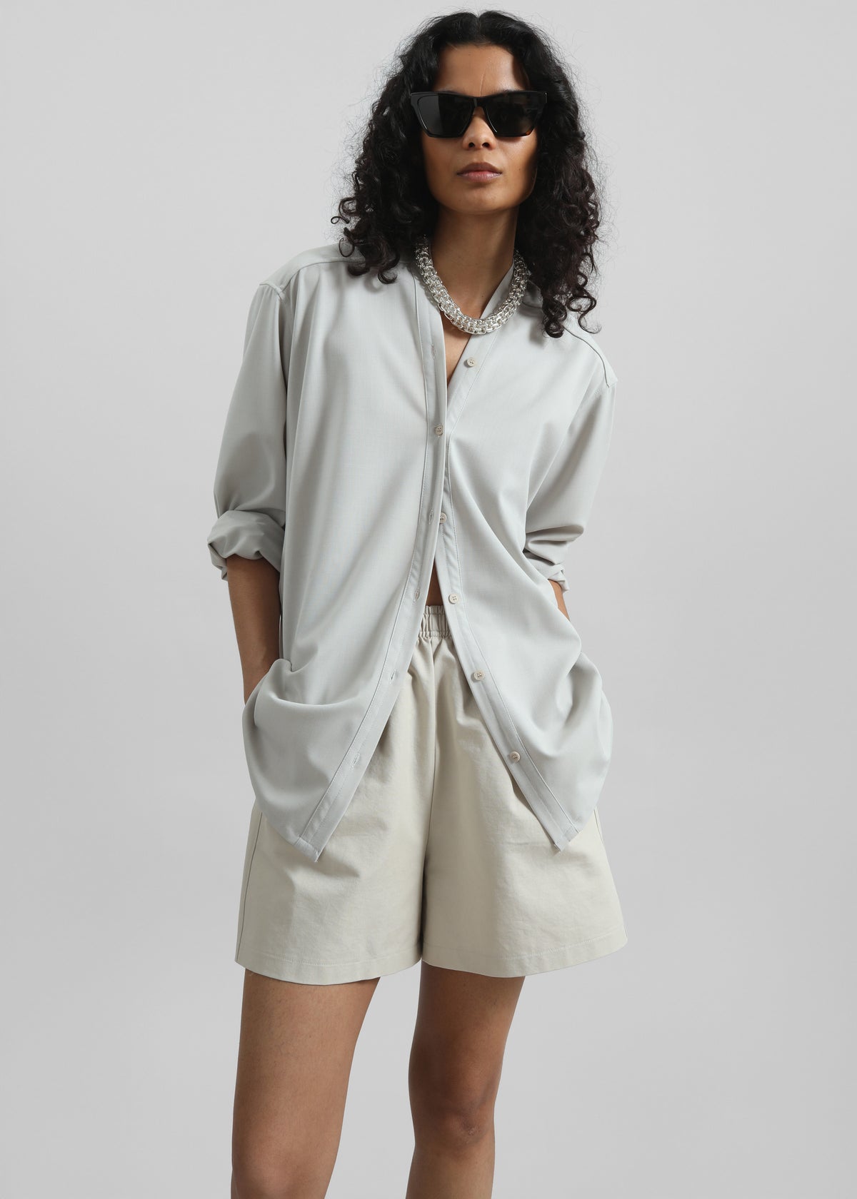 Alven Belted Shirt - Stone - 3