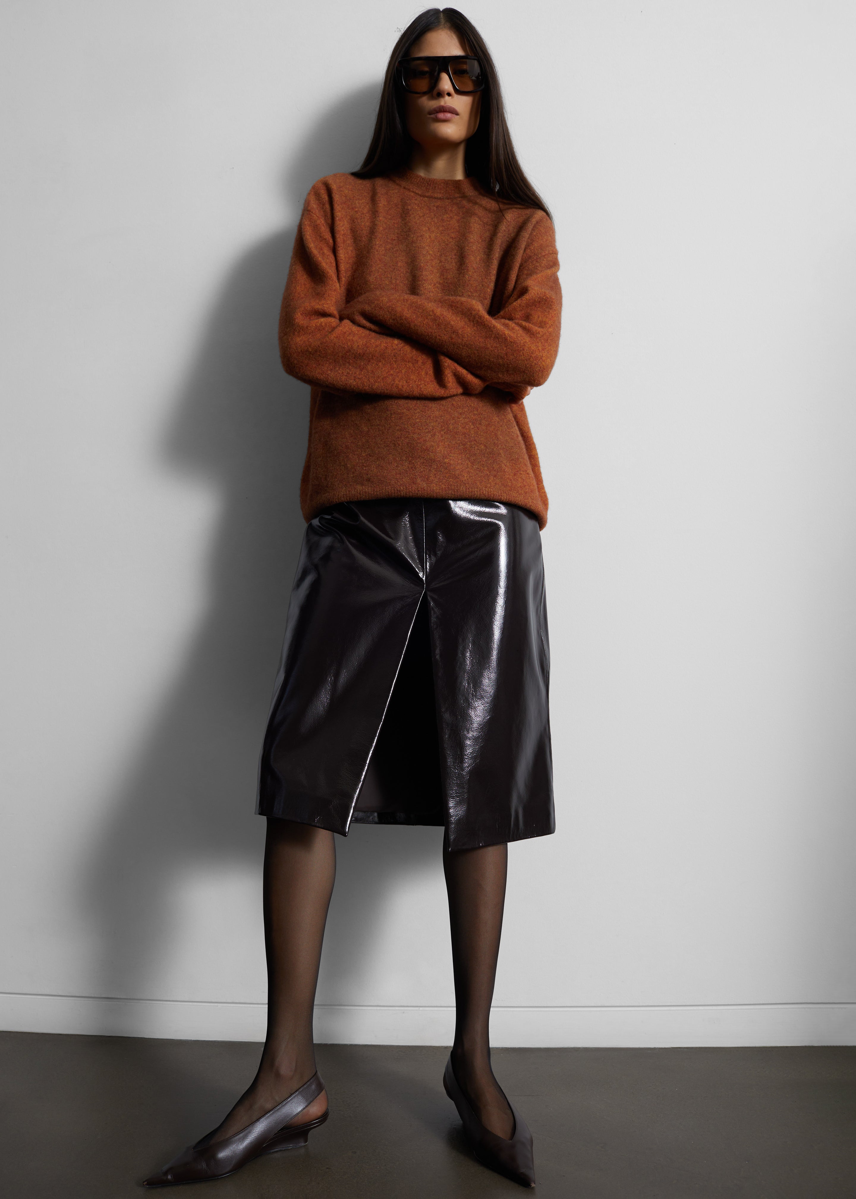 Amish Supplies Oversized Crewneck Sweater - Brown - 1