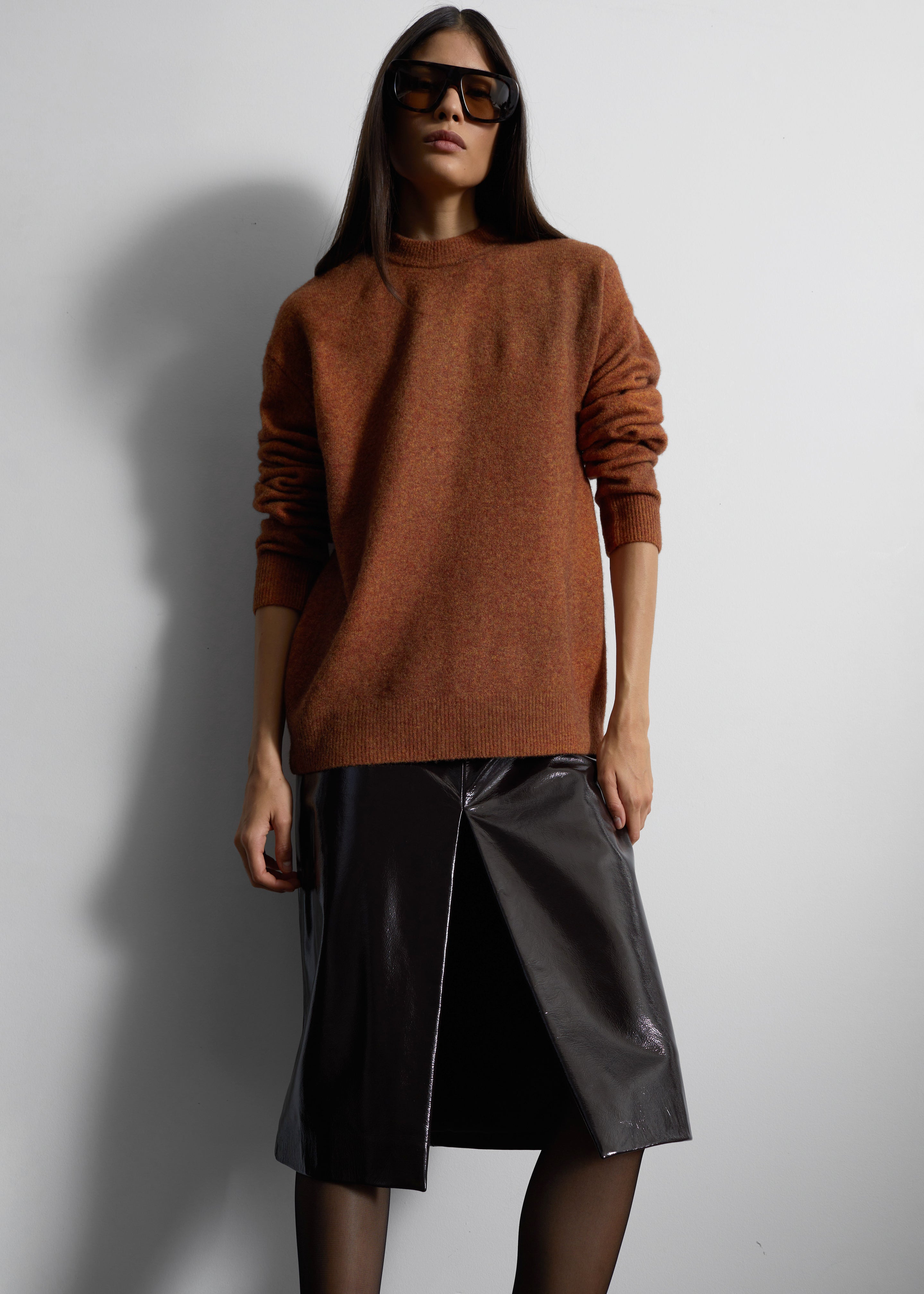 Amish Supplies Oversized Crewneck Sweater - Brown - 2