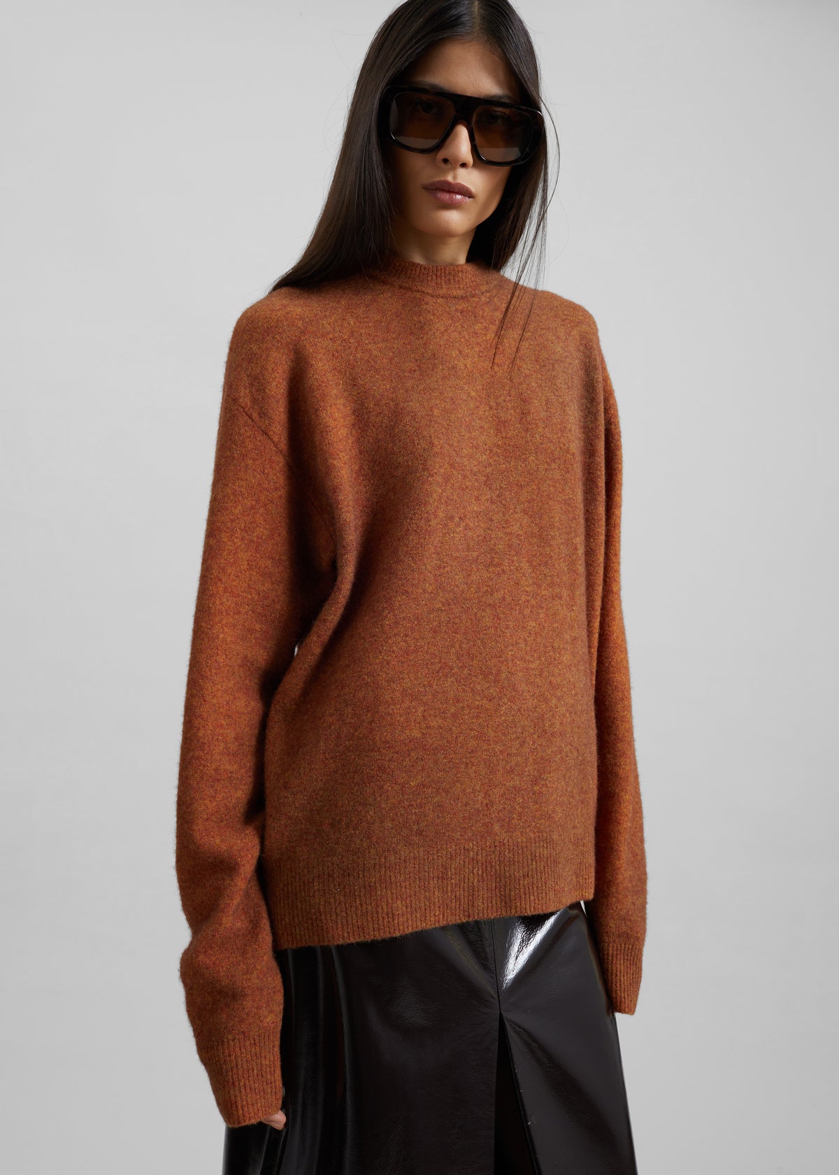 Amish Supplies Oversized Crewneck Sweater - Brown - 3