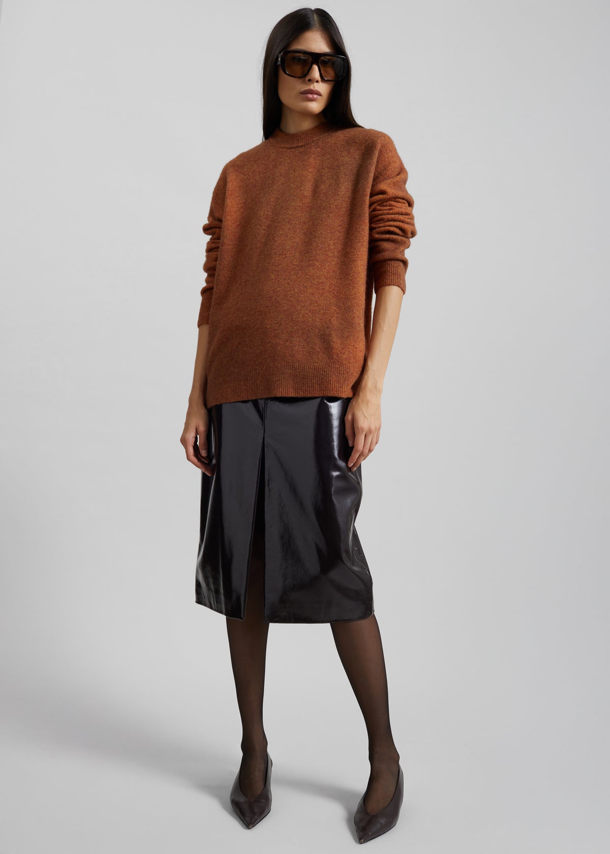 Amish Supplies Oversized Crewneck Sweater - Brown - 7