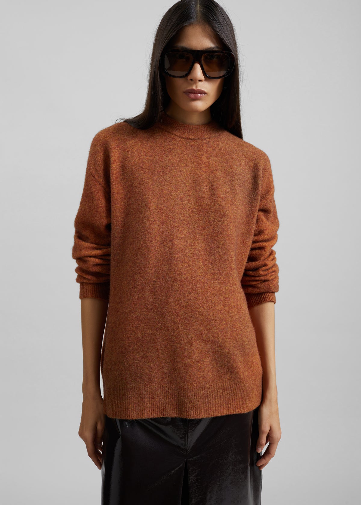 Amish Supplies Oversized Crewneck Sweater - Brown - 6