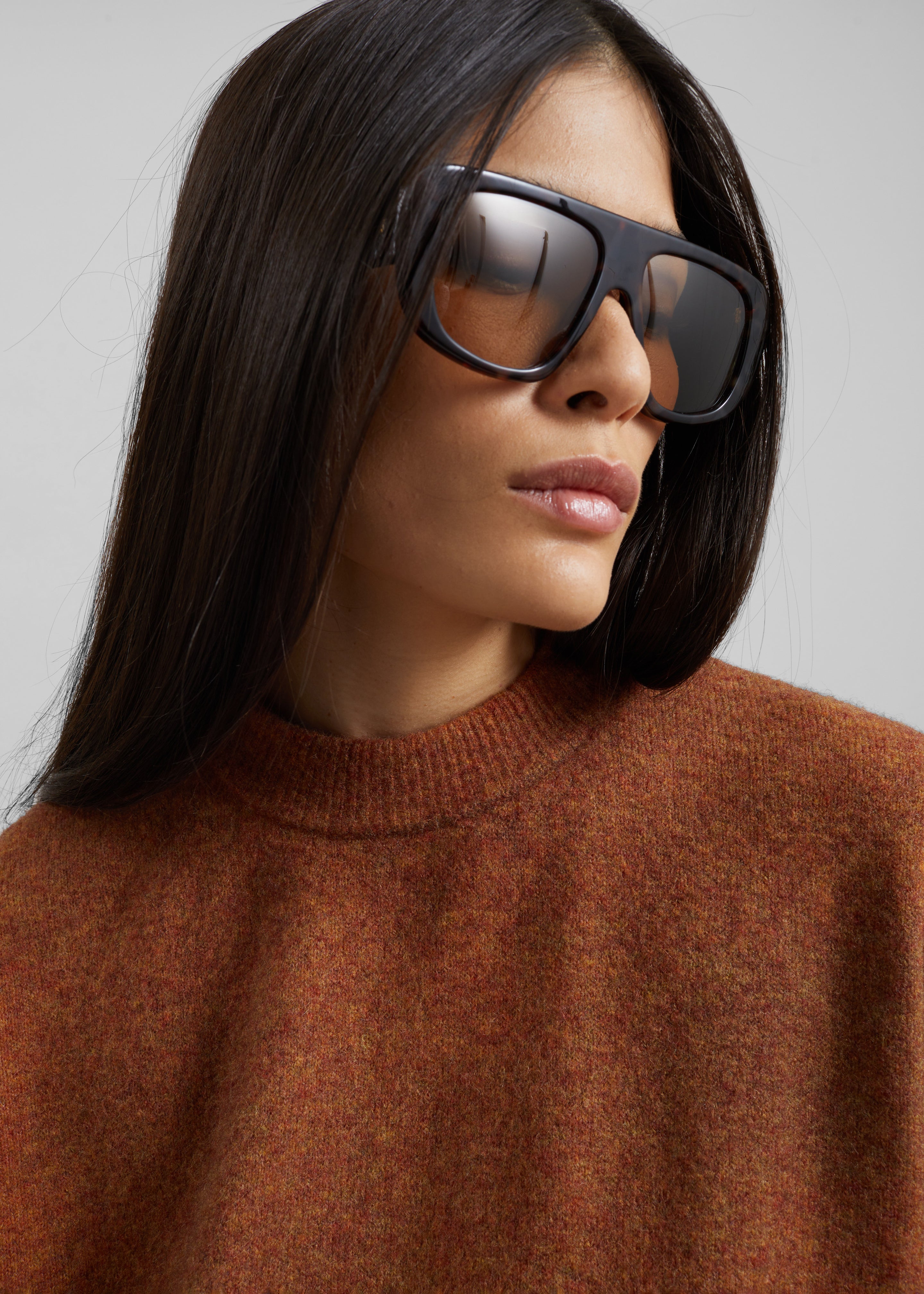 Amish Supplies Oversized Crewneck Sweater - Brown - 4