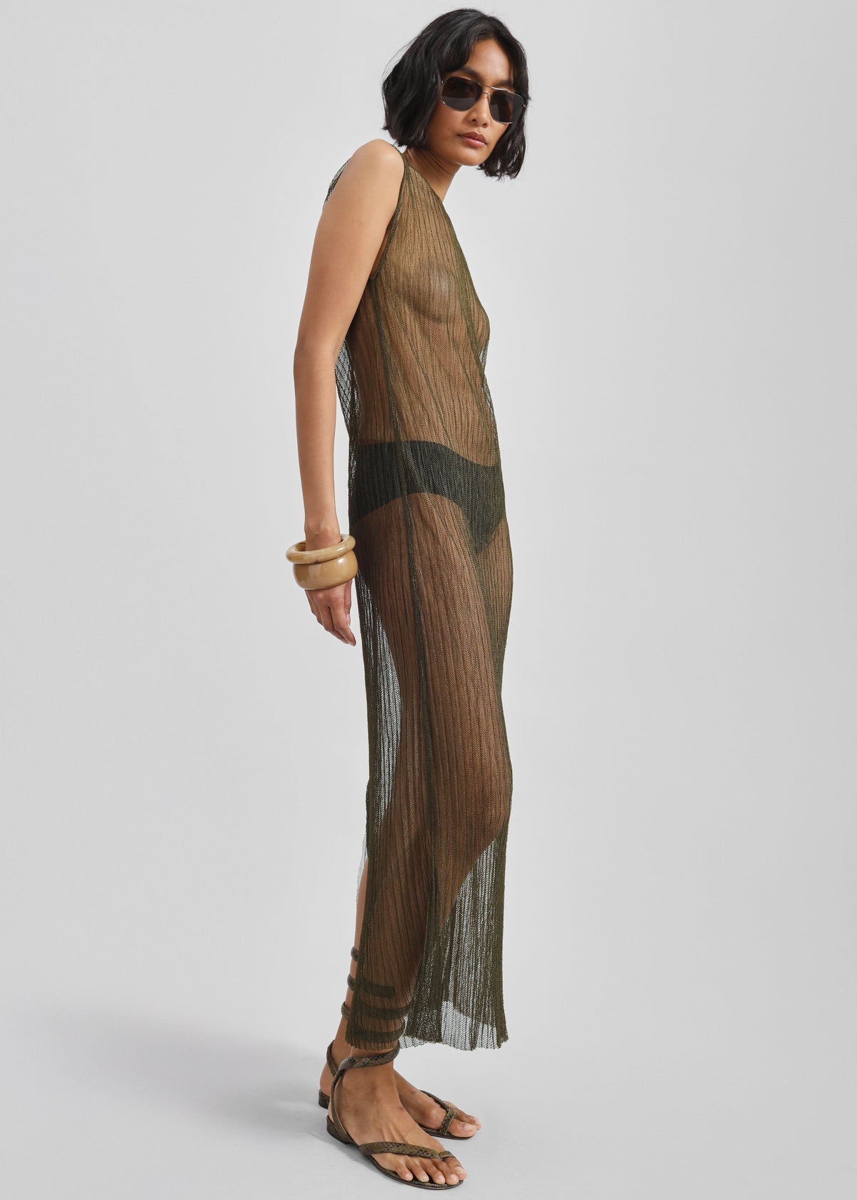 Annecy Lace Dress - Olive - 3