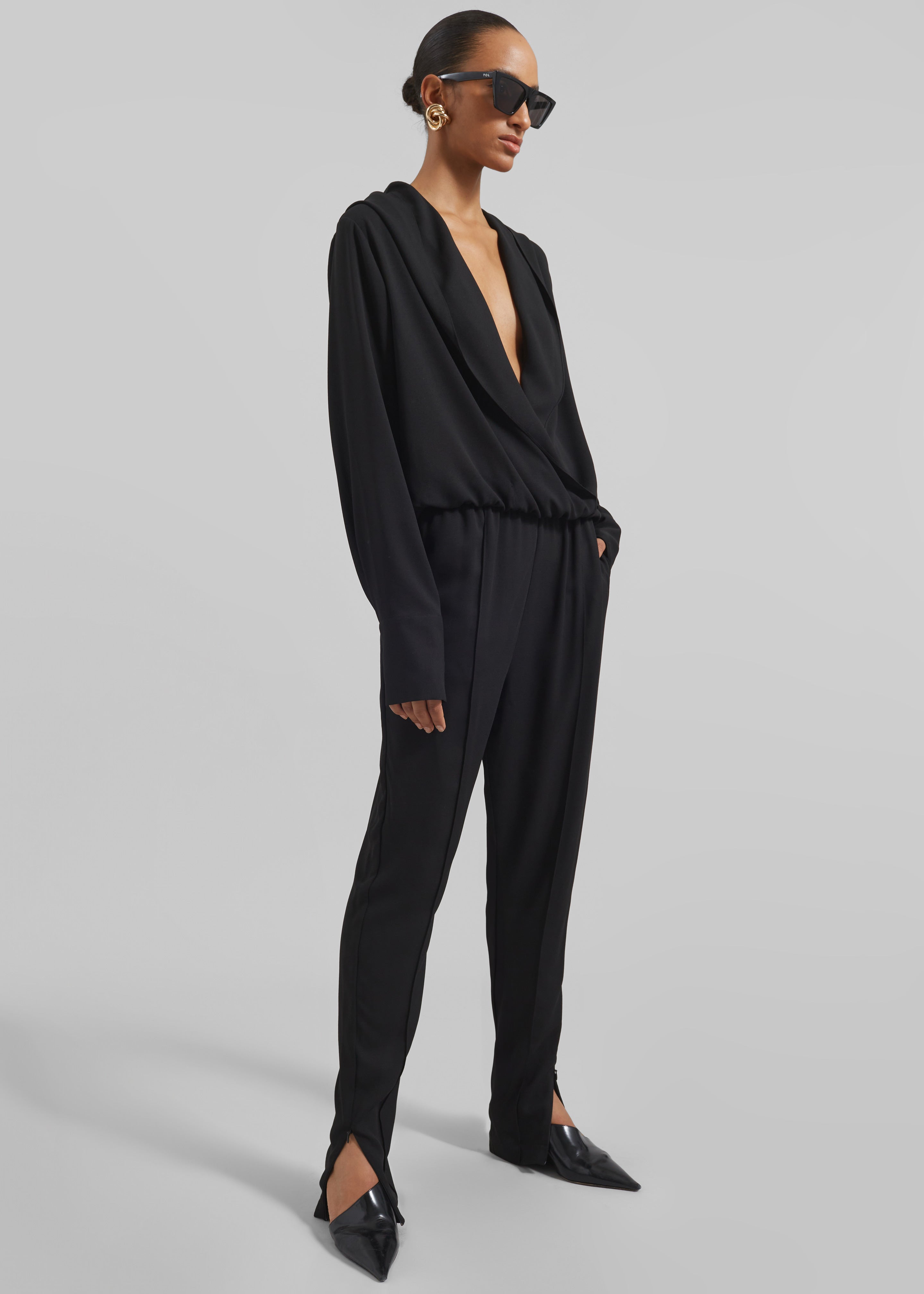 Annie Fluid Hooded Blouse - Black - 3