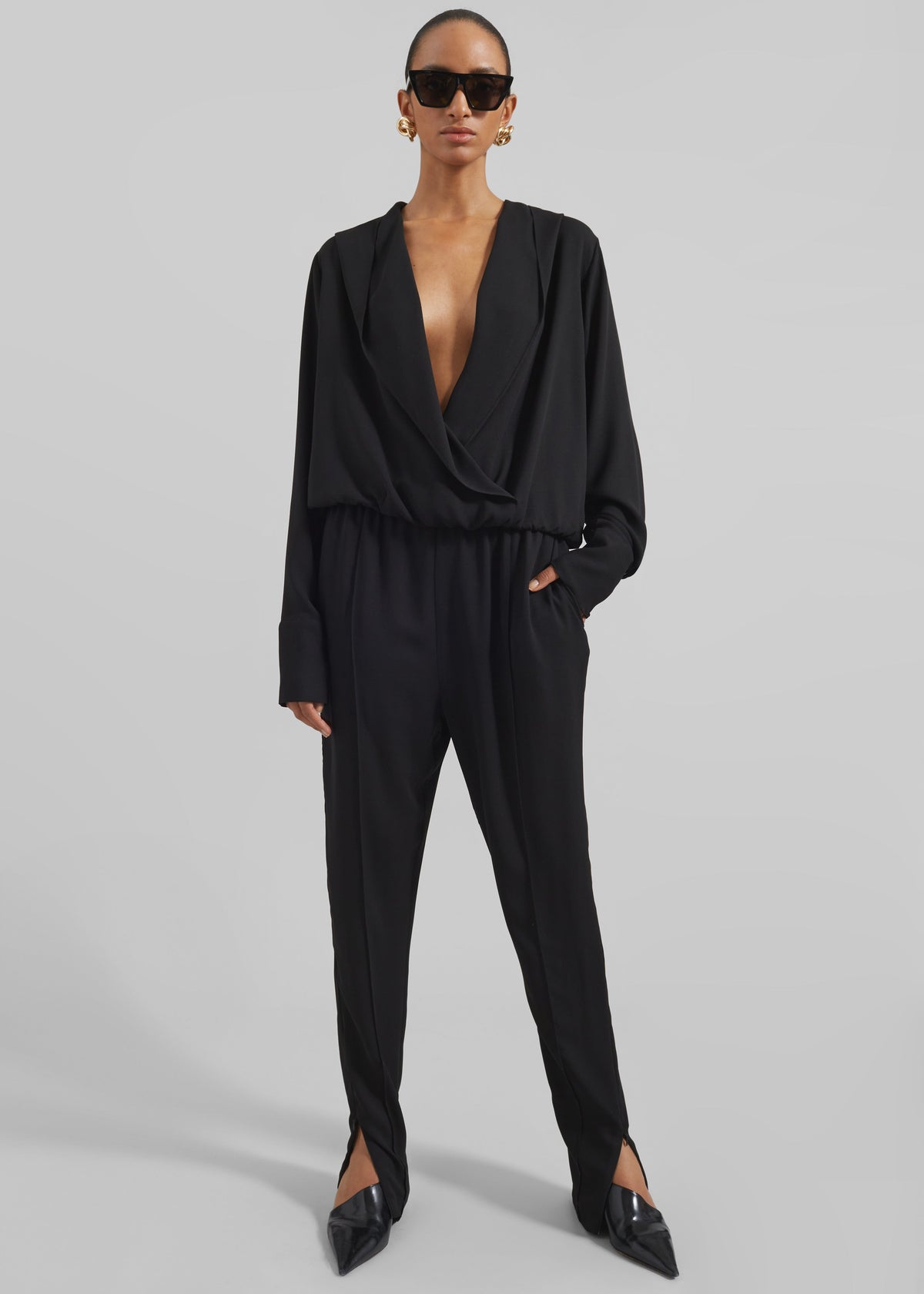 Annie Fluid Hooded Blouse - Black - 7