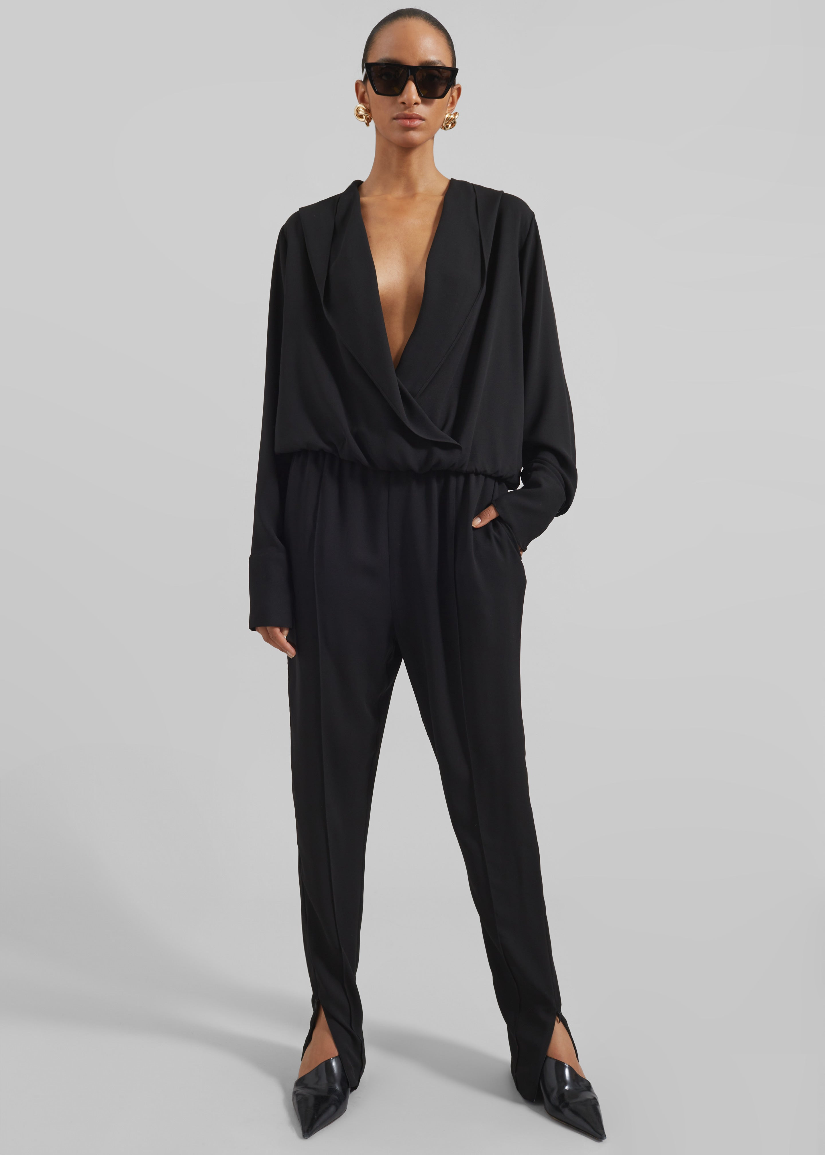 Annie Fluid Hooded Blouse - Black - 7