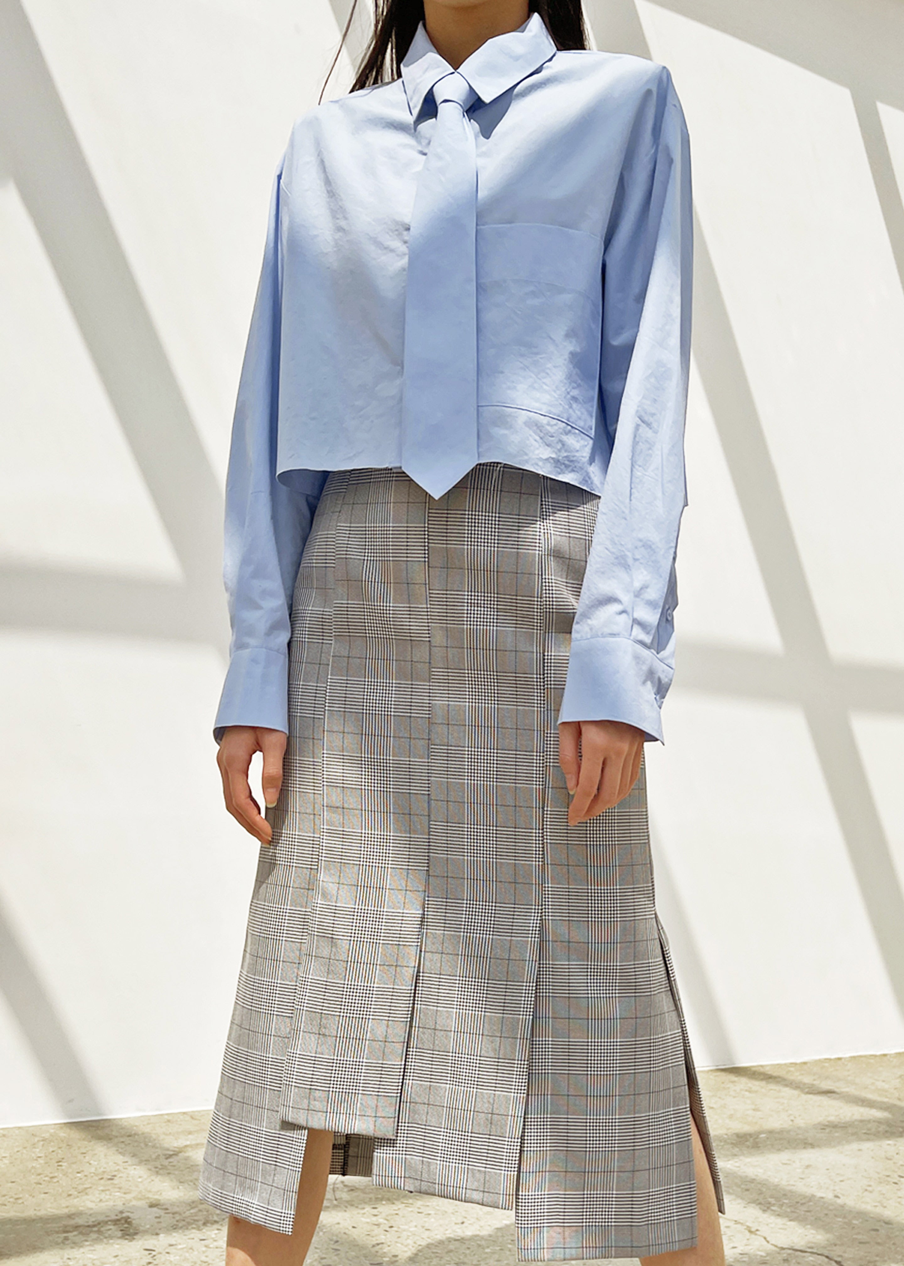 Annie Necktie Shirt - Sky - 3