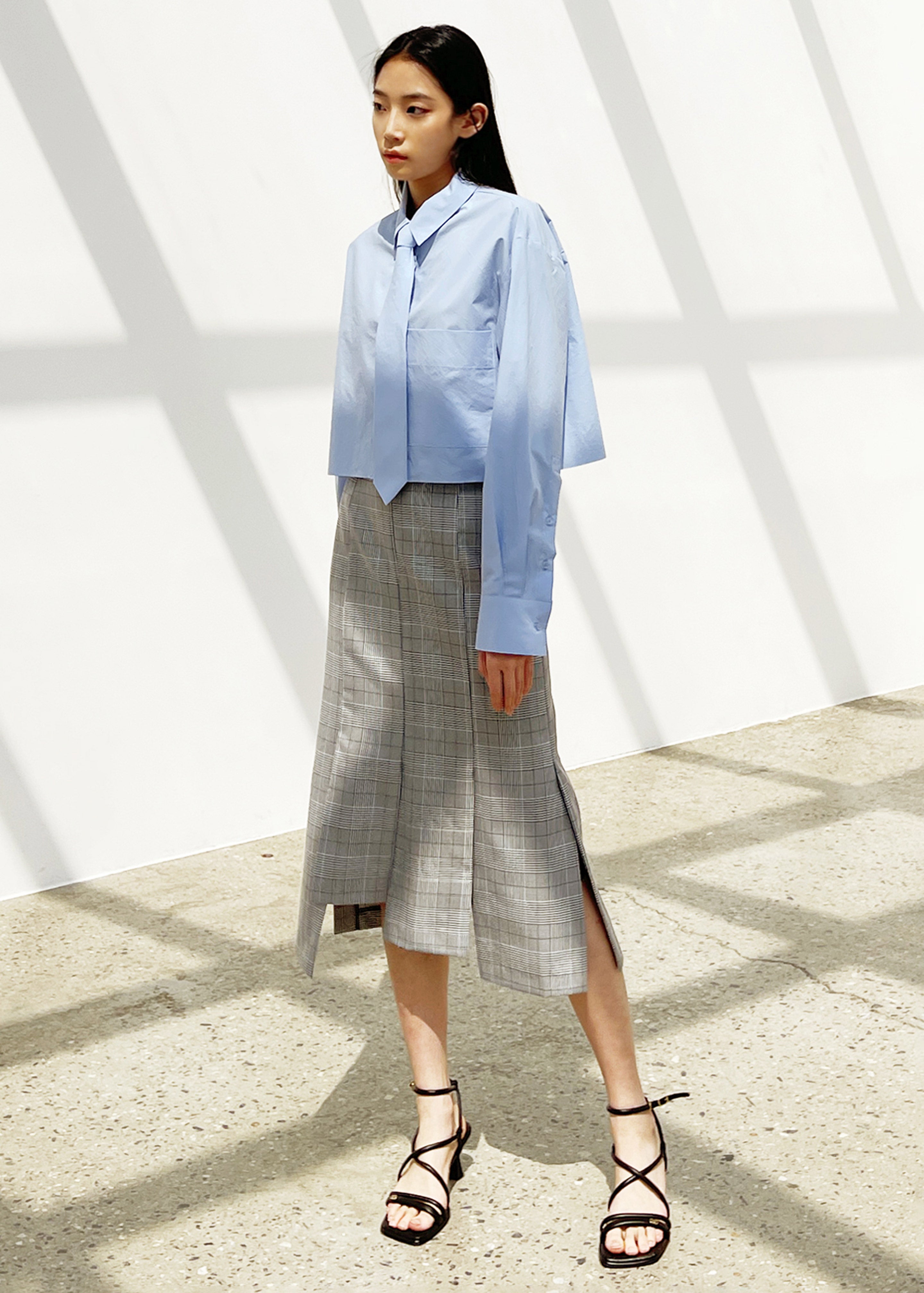 Annie Necktie Shirt - Sky - 1