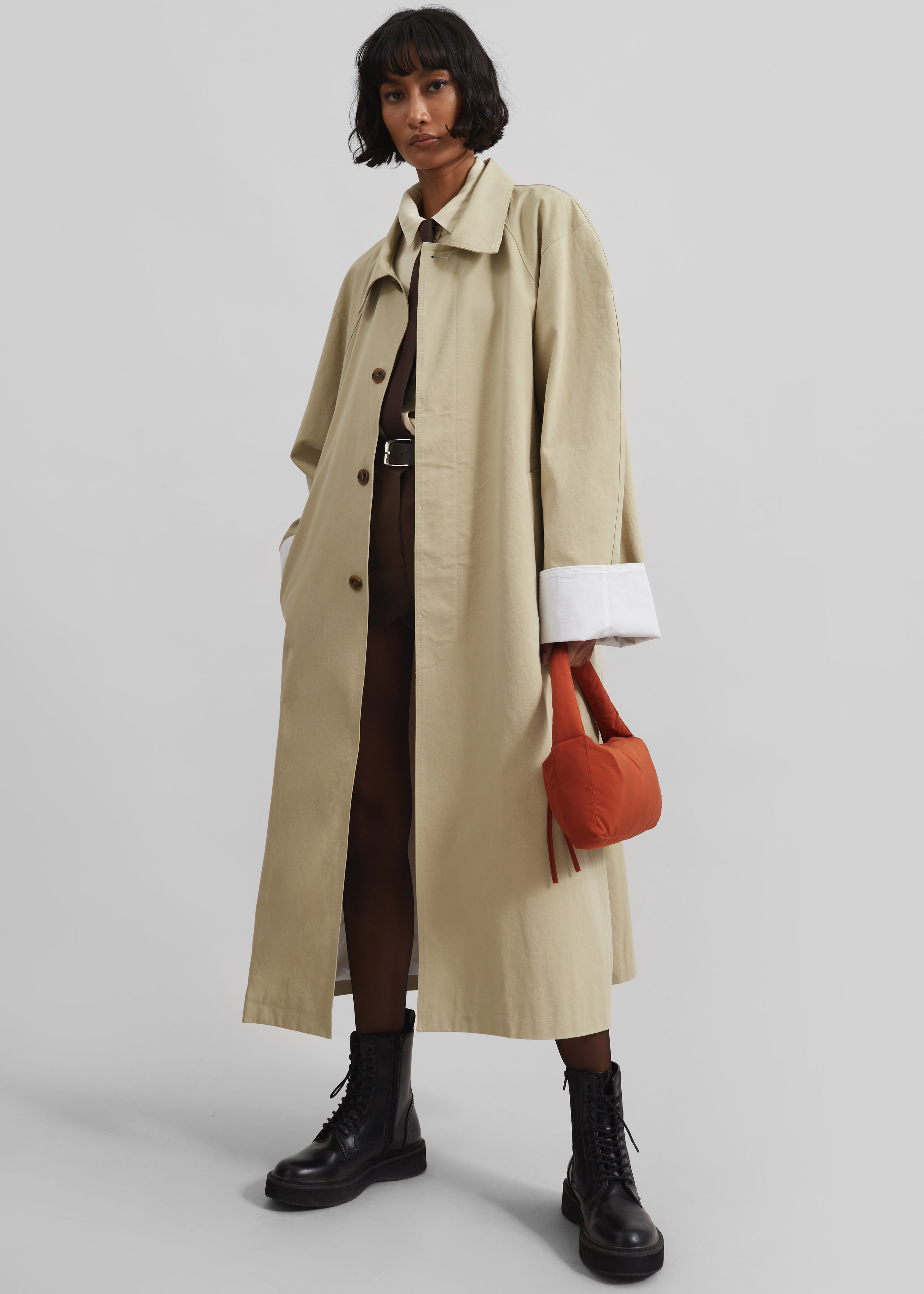 Cotton Trench Oversized Beige Trench Coat Arlise Oversized Trench