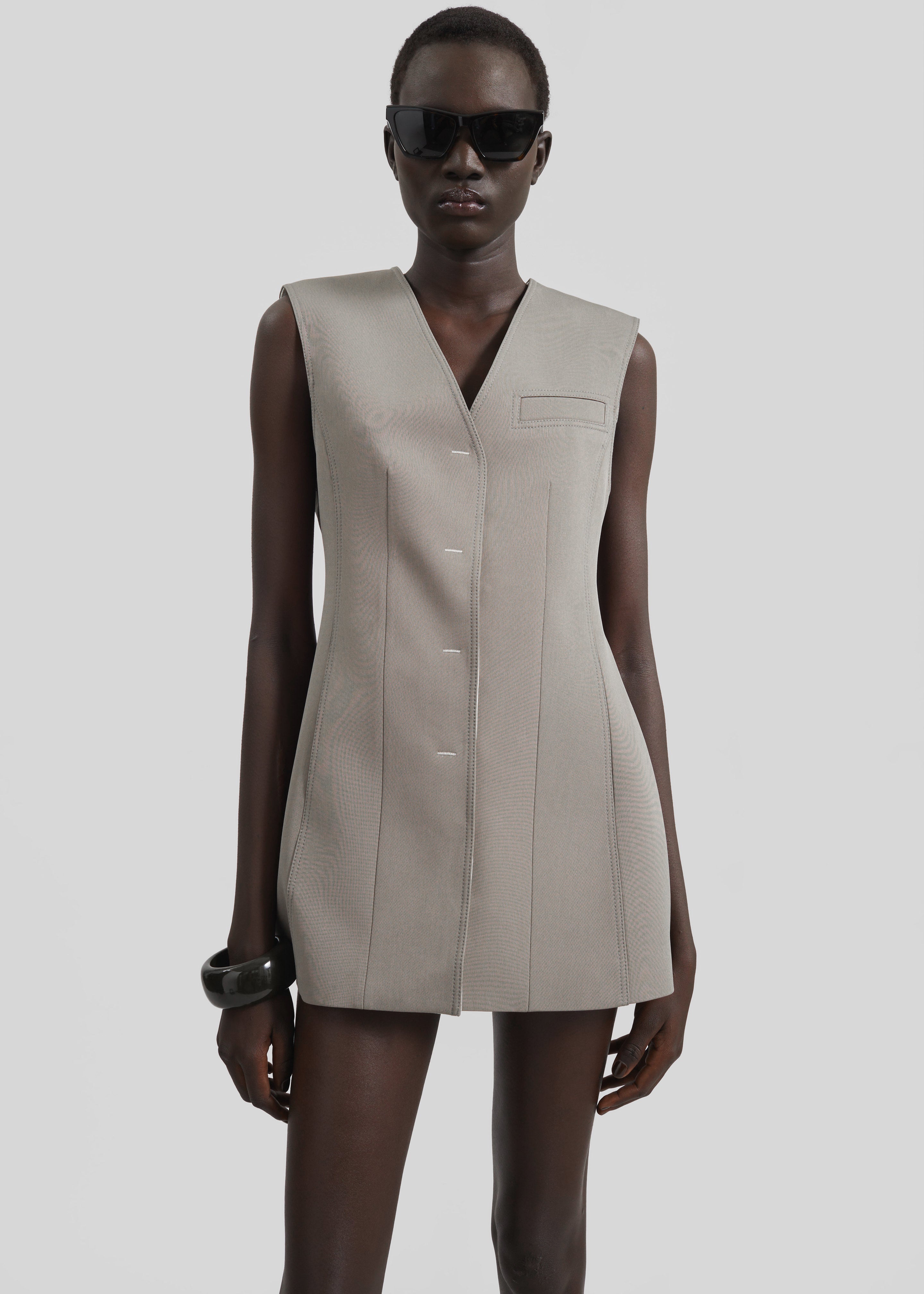 Ashbury Vest Dress - Taupe - 1