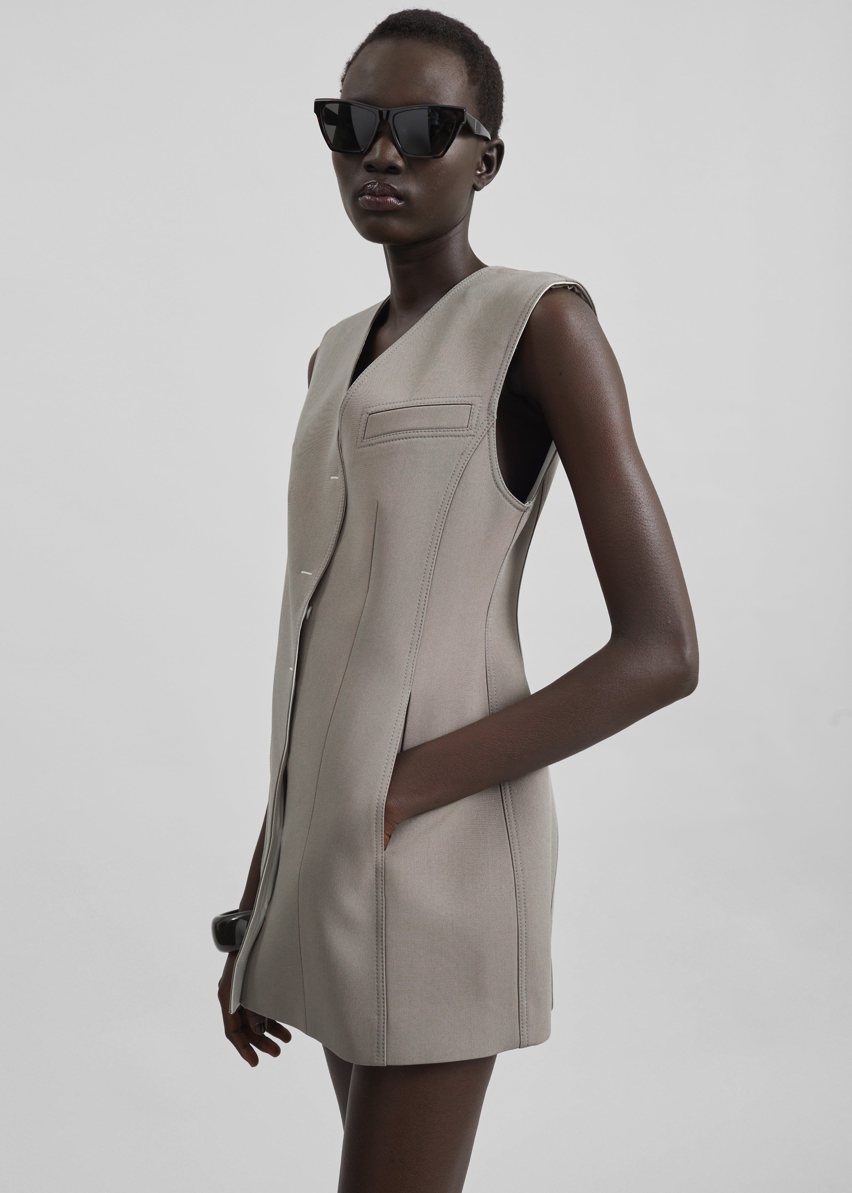 Ashbury Vest Dress - Taupe - 7