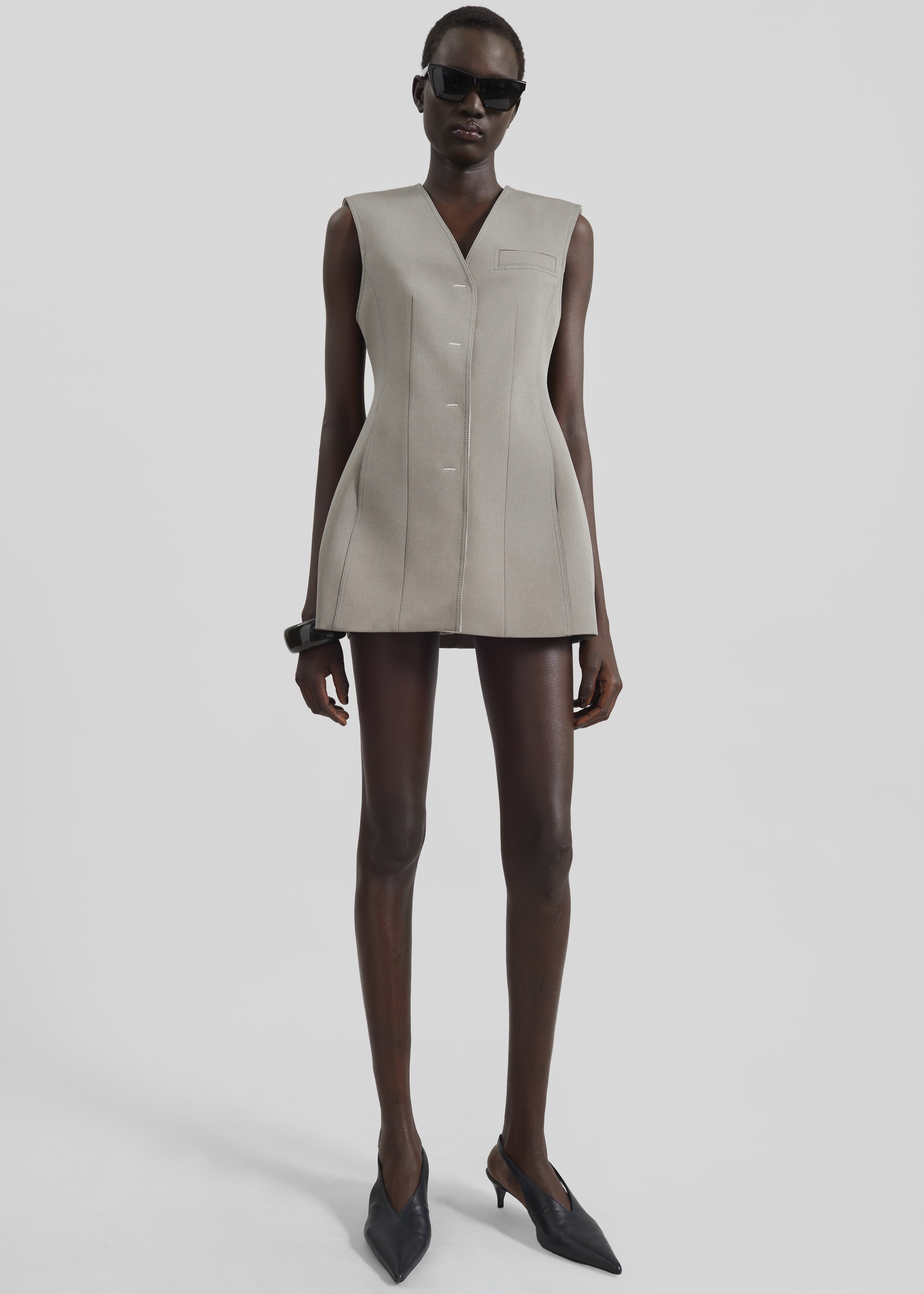 Ashbury Vest Dress - Taupe - 5