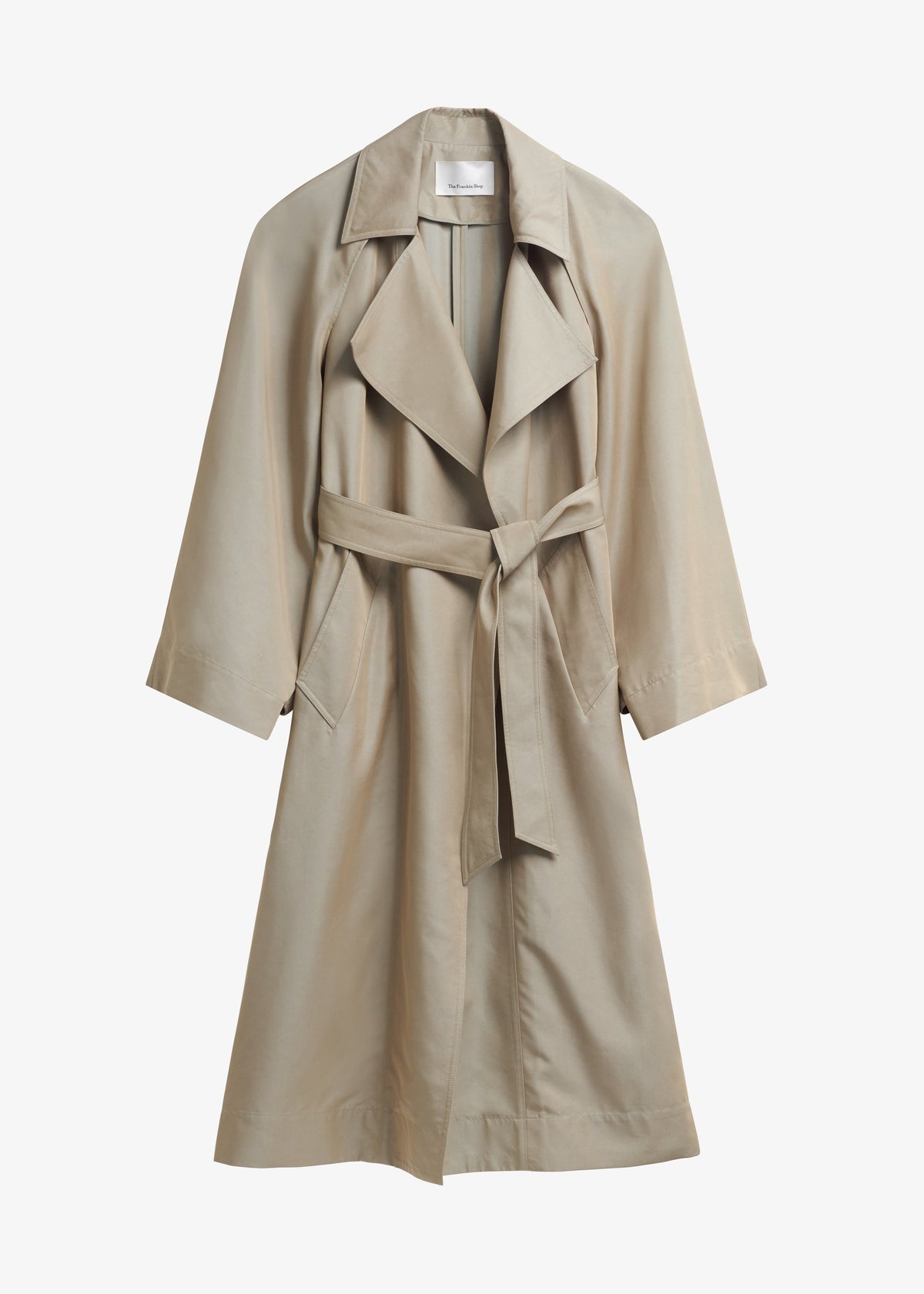 Astoria Cut-Out Raglan Sleeve Trench Coat - Beige - 13