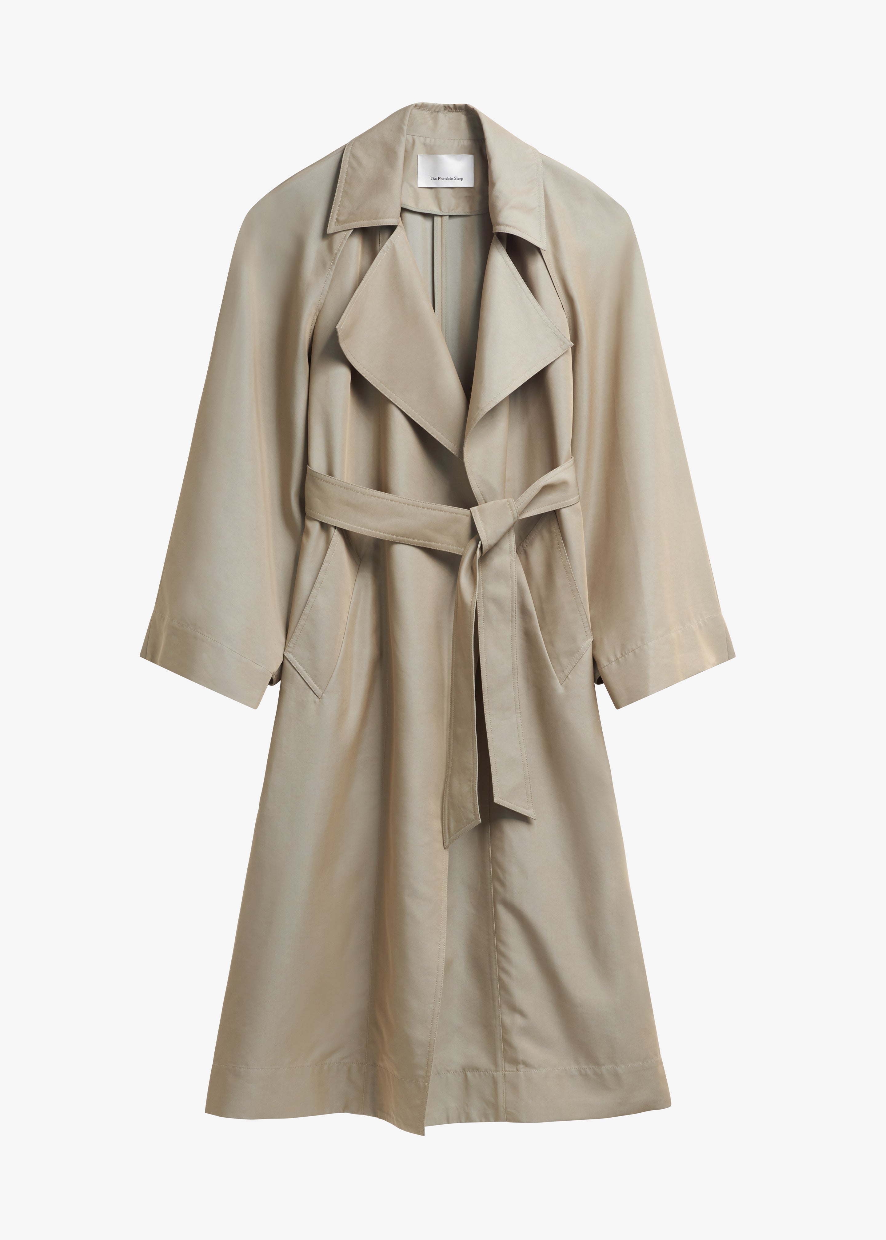 Astoria Cut-Out Raglan Sleeve Trench Coat - Beige - 13