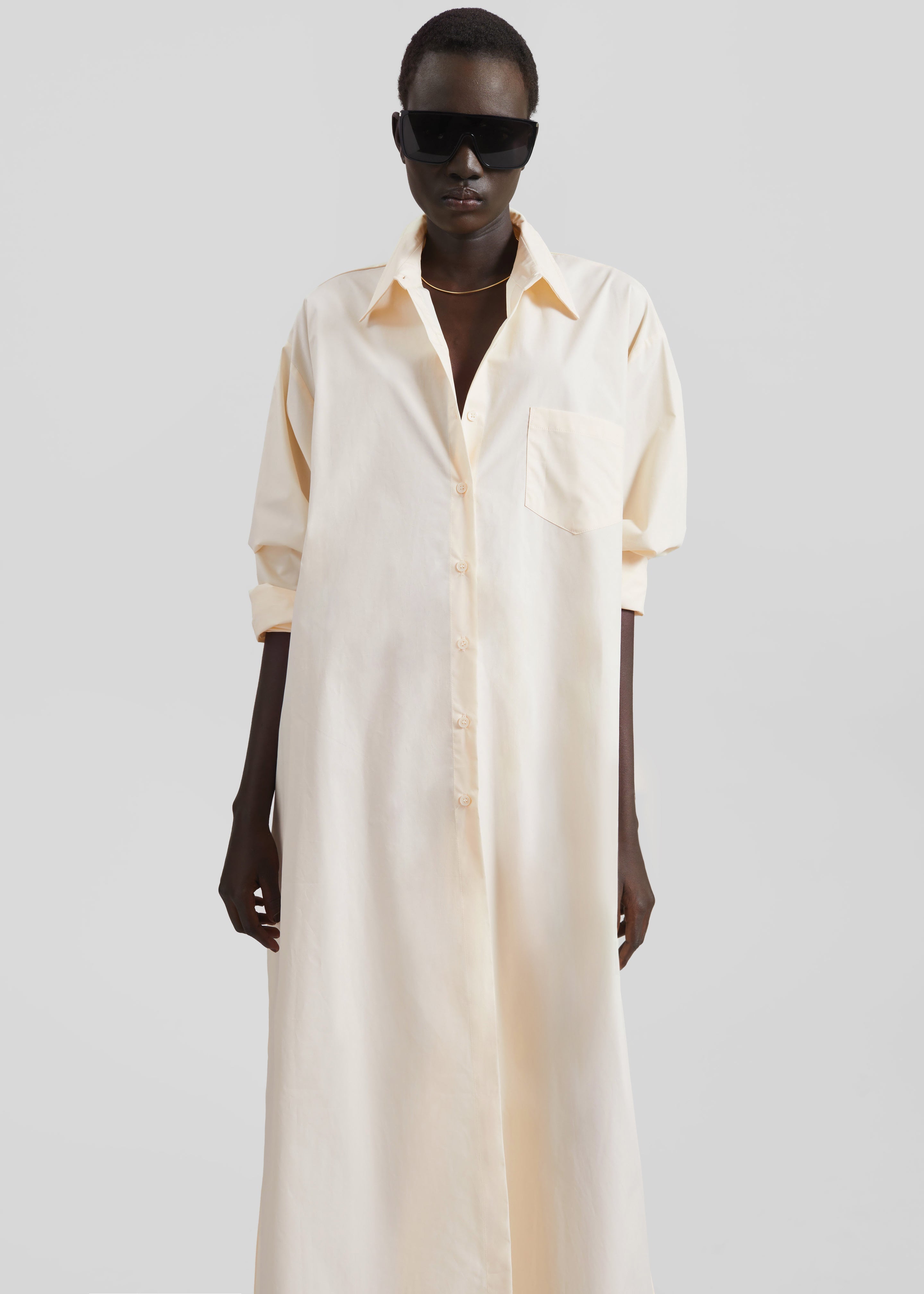 Avery Shirt Dress - Light Peach - 3