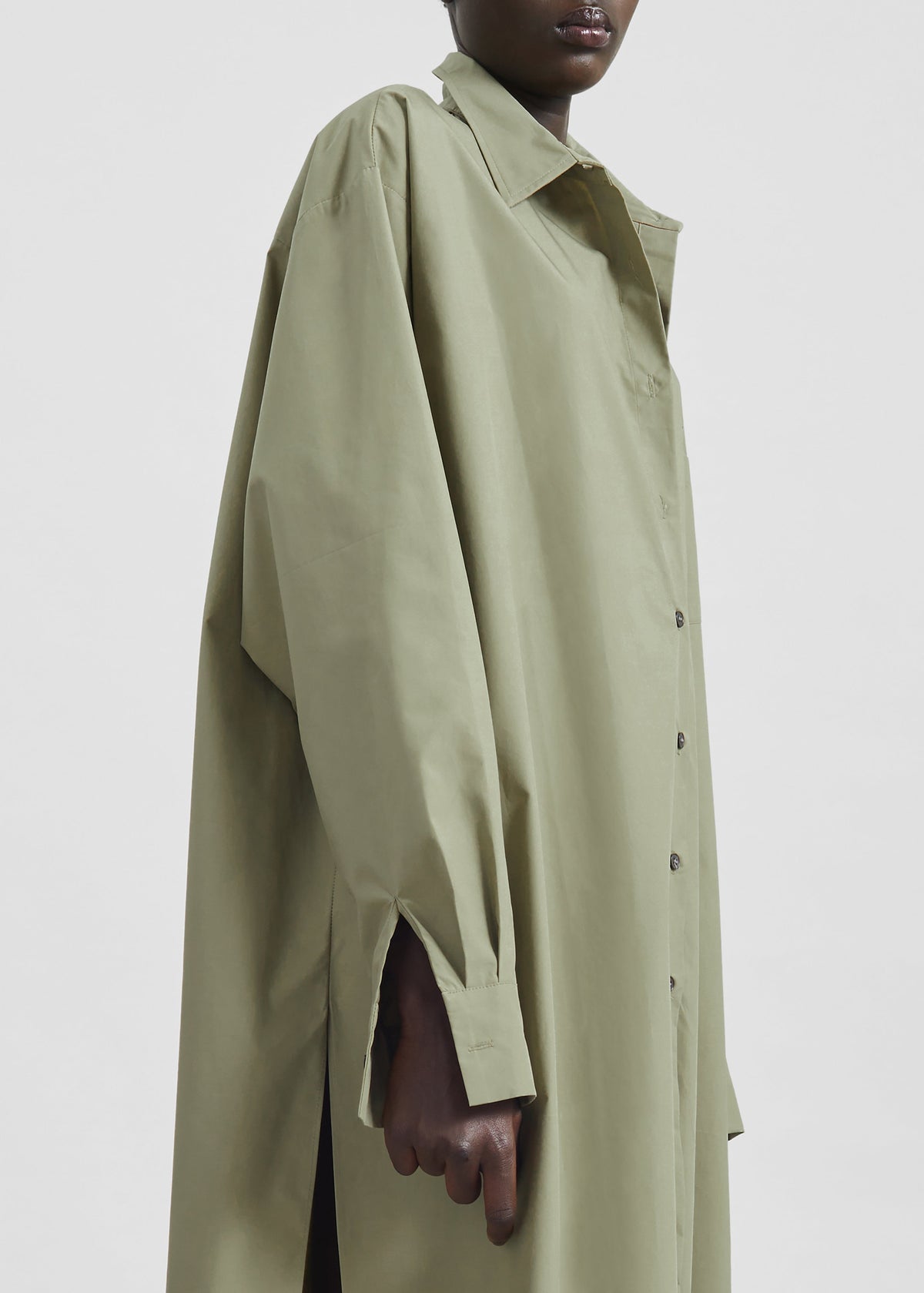 Avery Shirt Dress - Pale Olive - 4