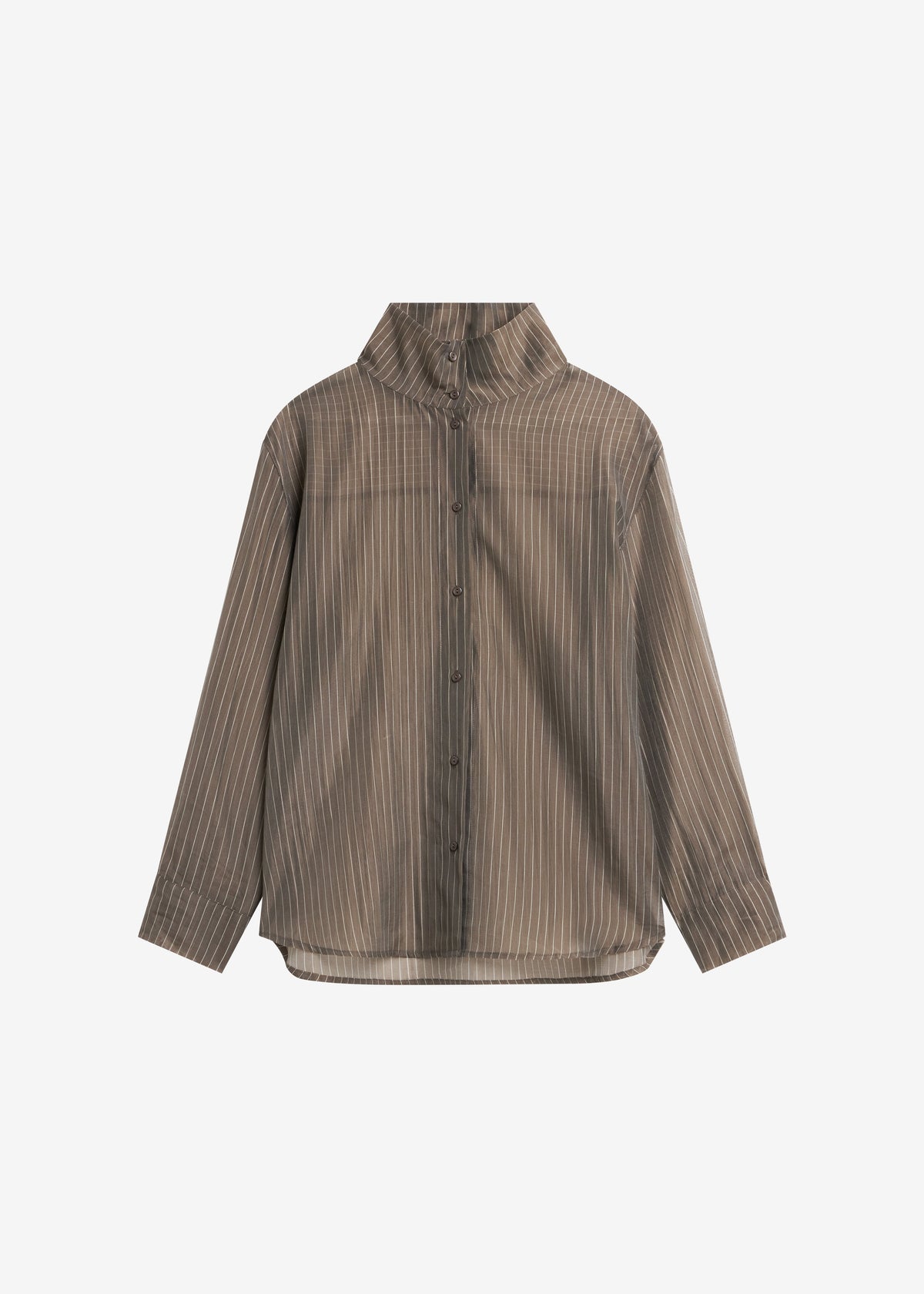 Avila Sheer Fluid Shirt - Brown/White Stripe - 9