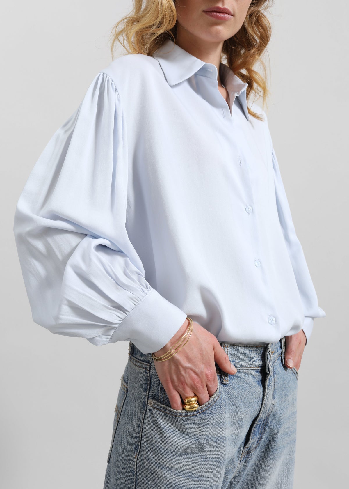 Azura Fluid Shirt - Sky Blue - 2