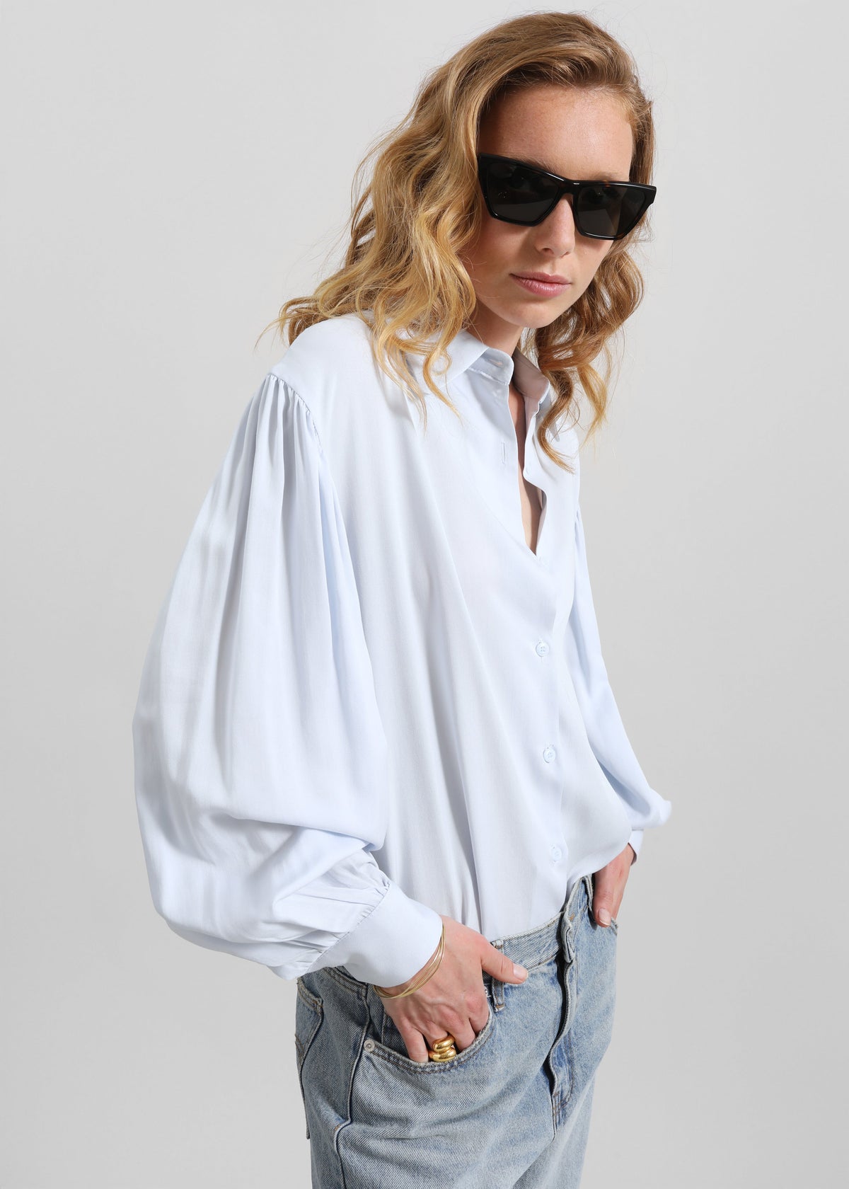 Azura Fluid Shirt - Sky Blue - 4