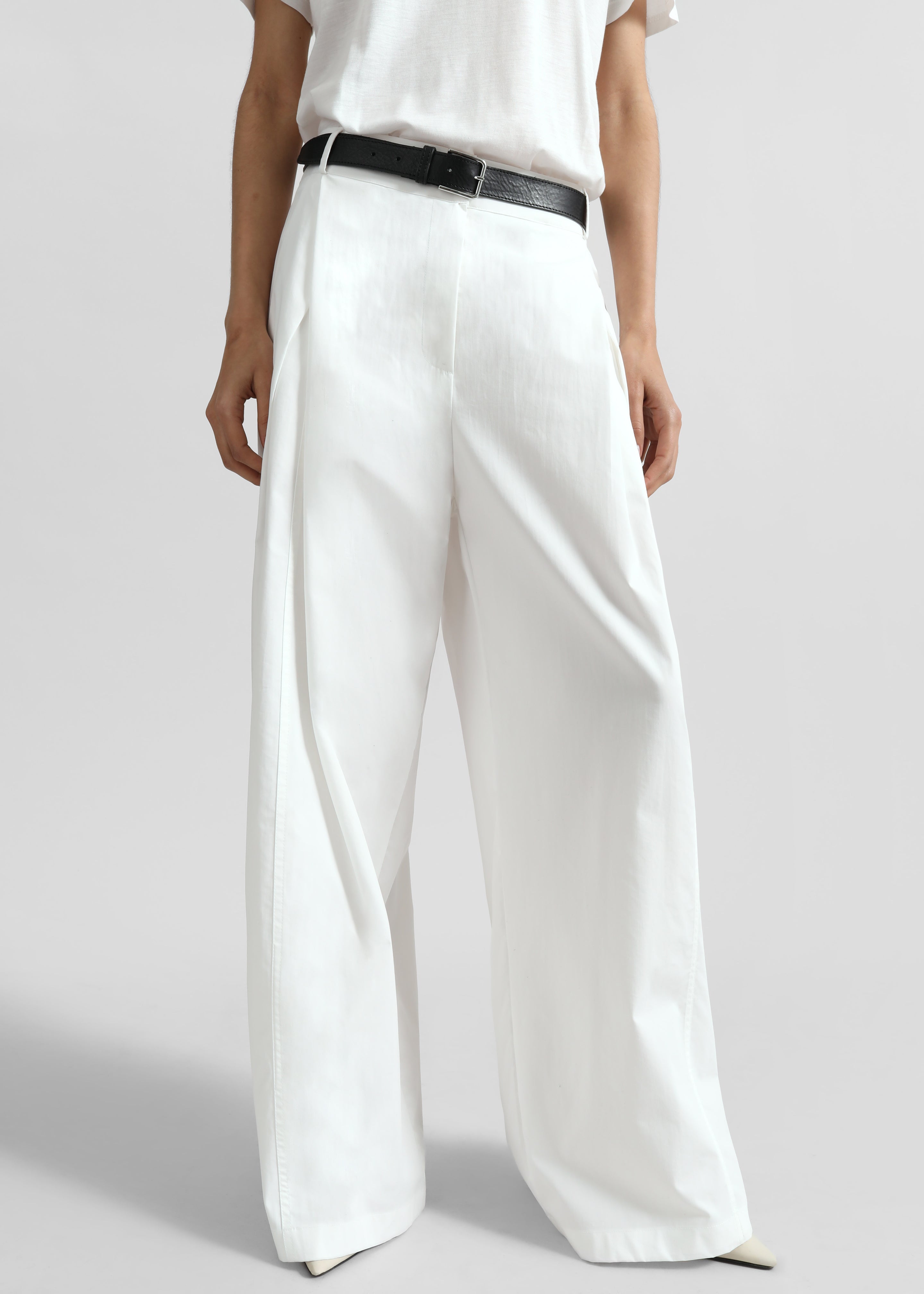 Ballia Pleated Pants - White - 3