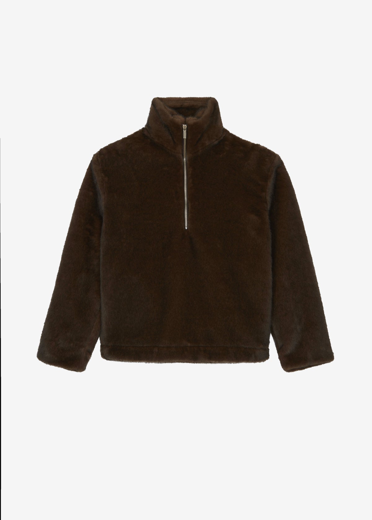 Banff Half-Zip Faux-Fur Pullover - Brown - 17
