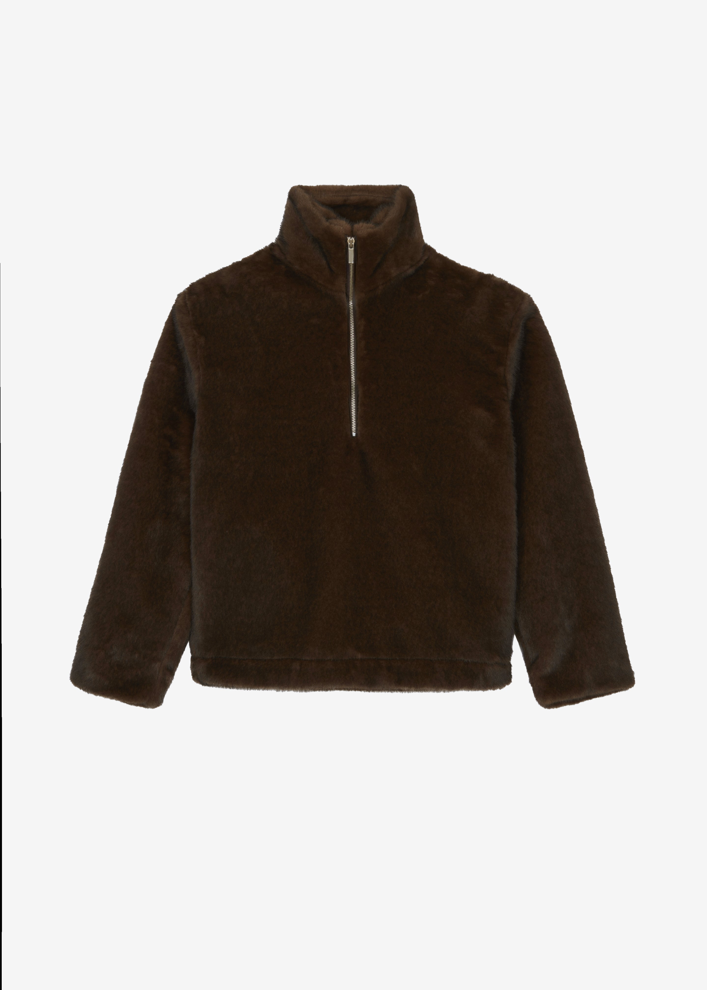 Banff Half-Zip Faux-Fur Pullover - Brown - 17