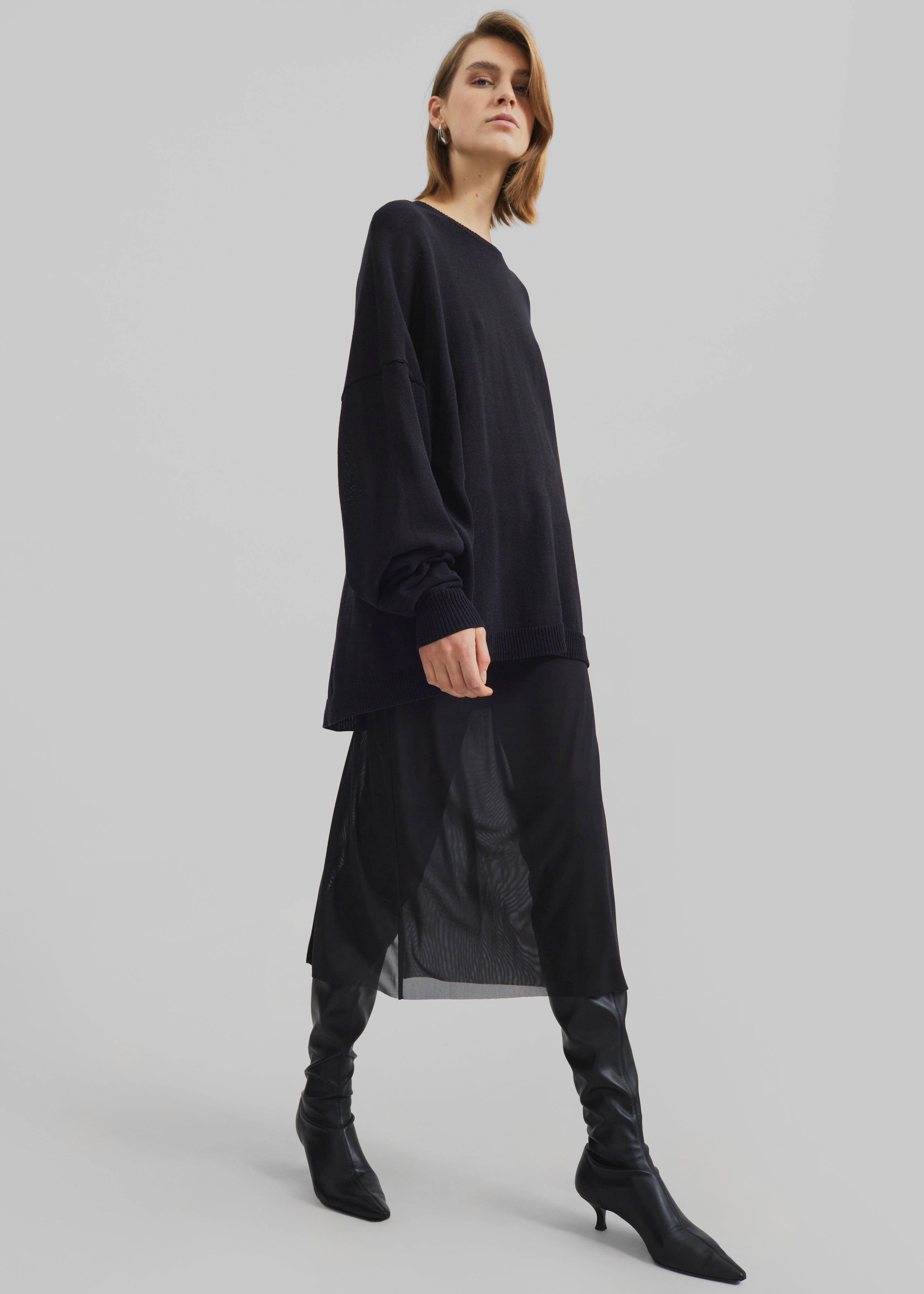 Basel Crew Neck Sweater - Black - 4