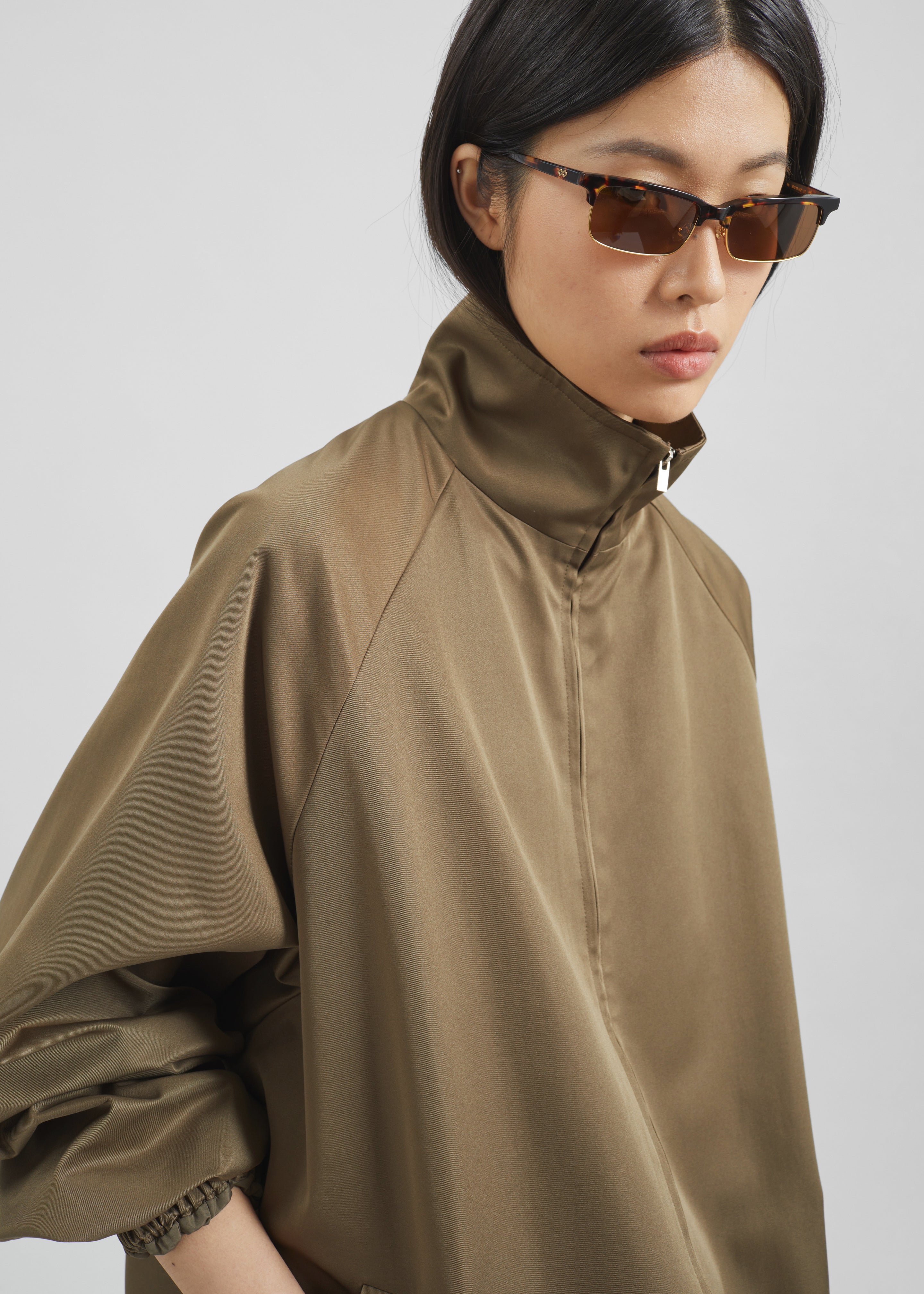 Baxter Lustrous Track Jacket - Moss Green - 3