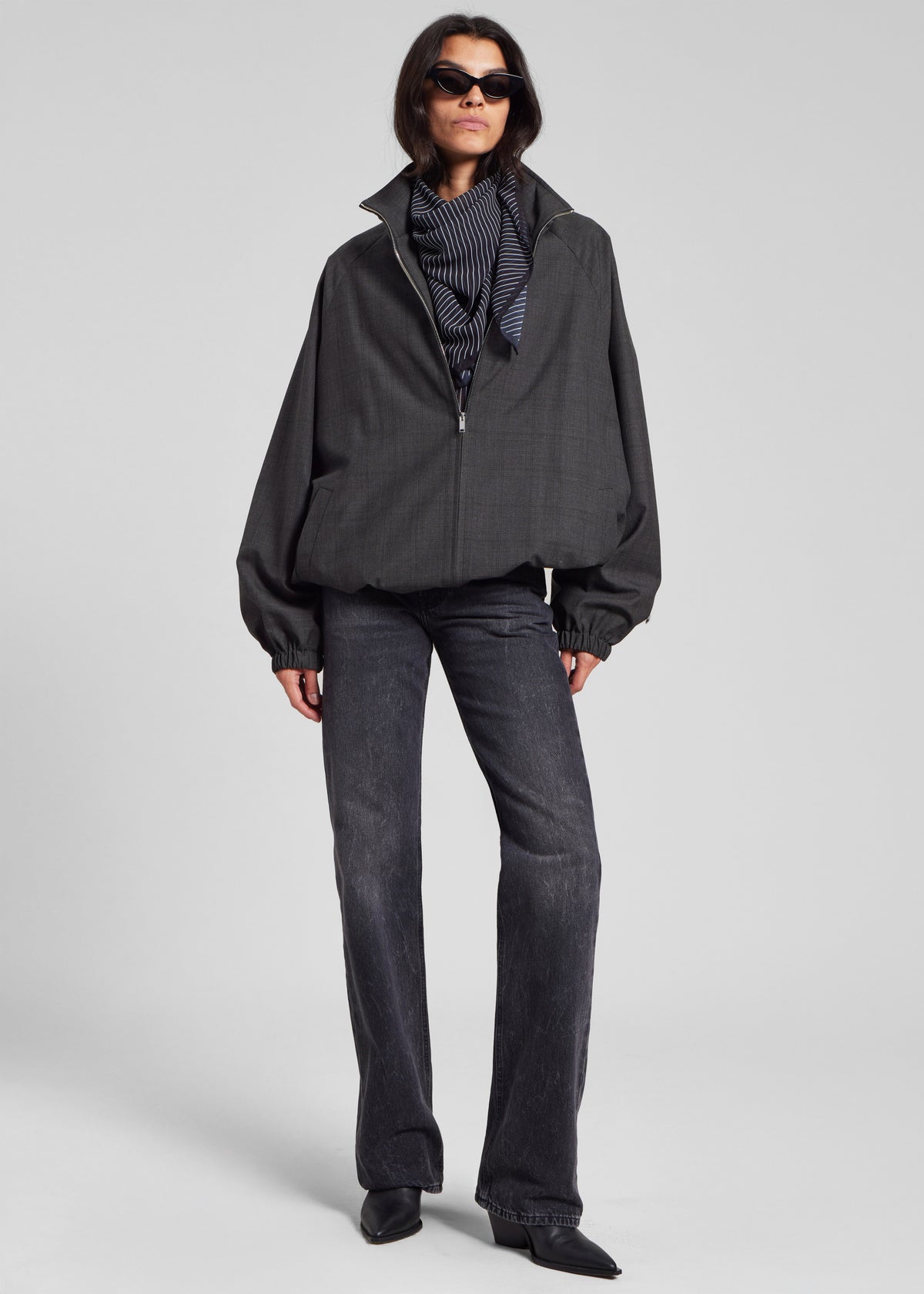 Baxter Plaid Track Jacket - Dark Grey - 8