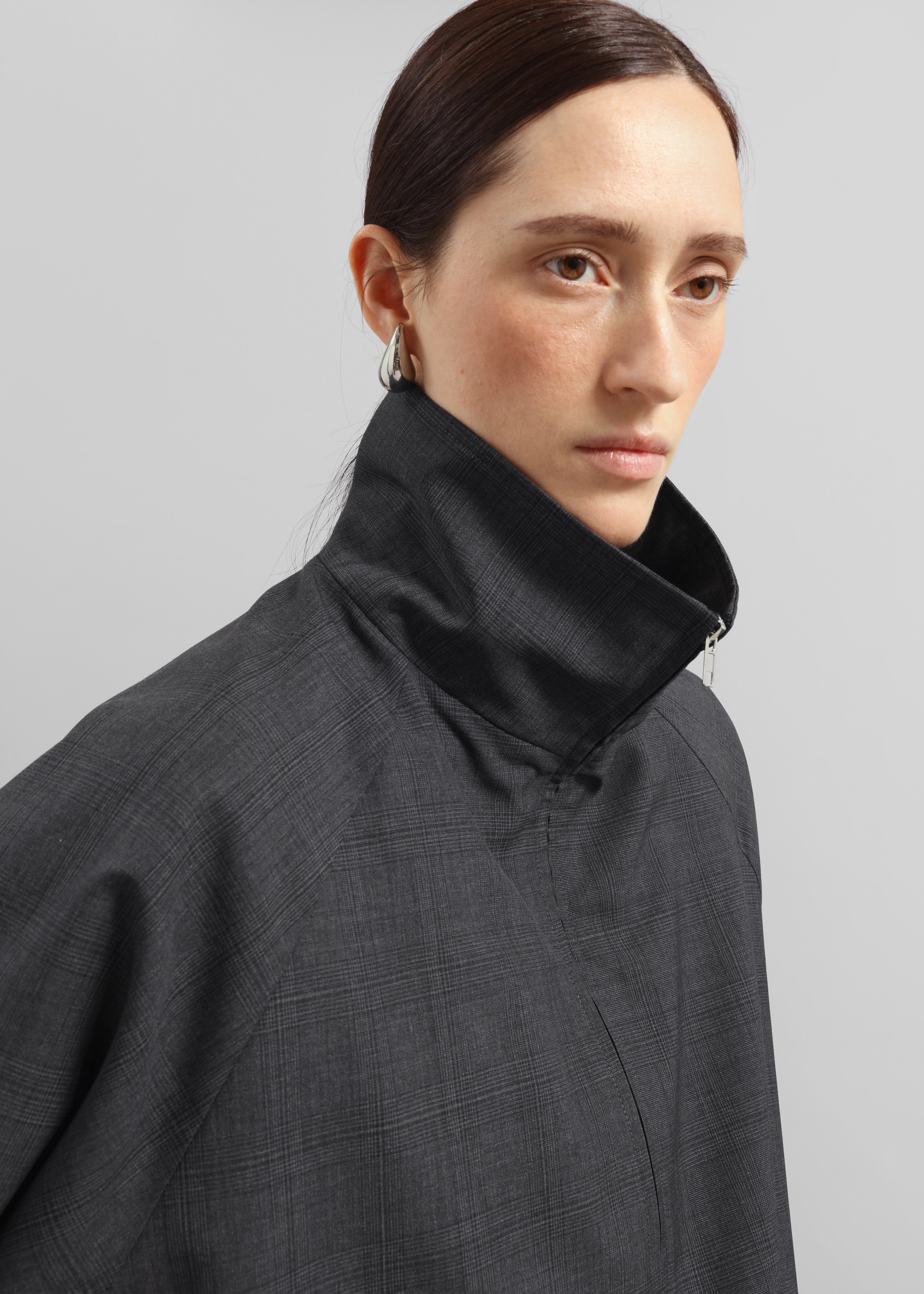 Baxter Plaid Track Jacket - Dark Grey - 10