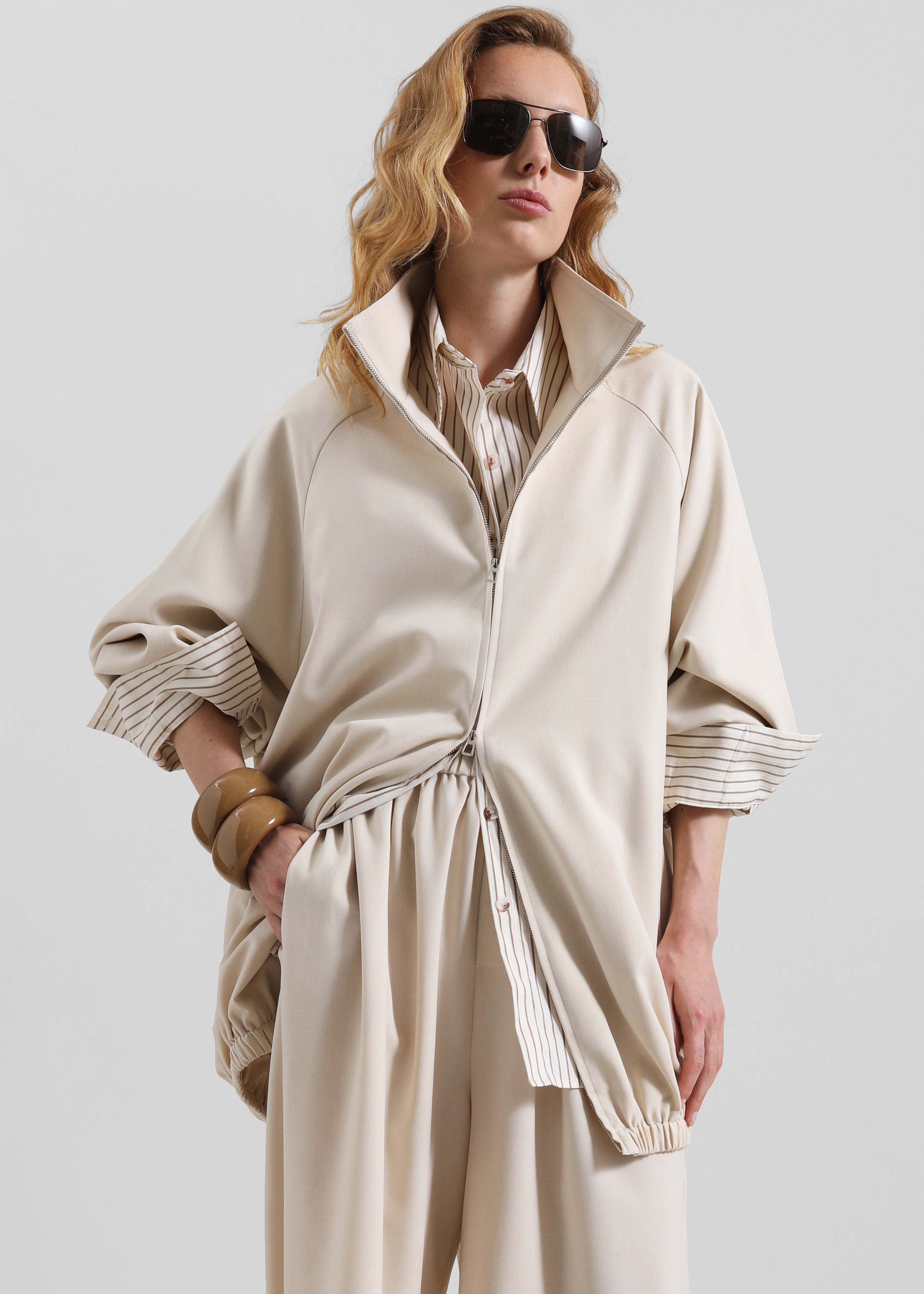 Baxter Track Jacket - Beige - 2