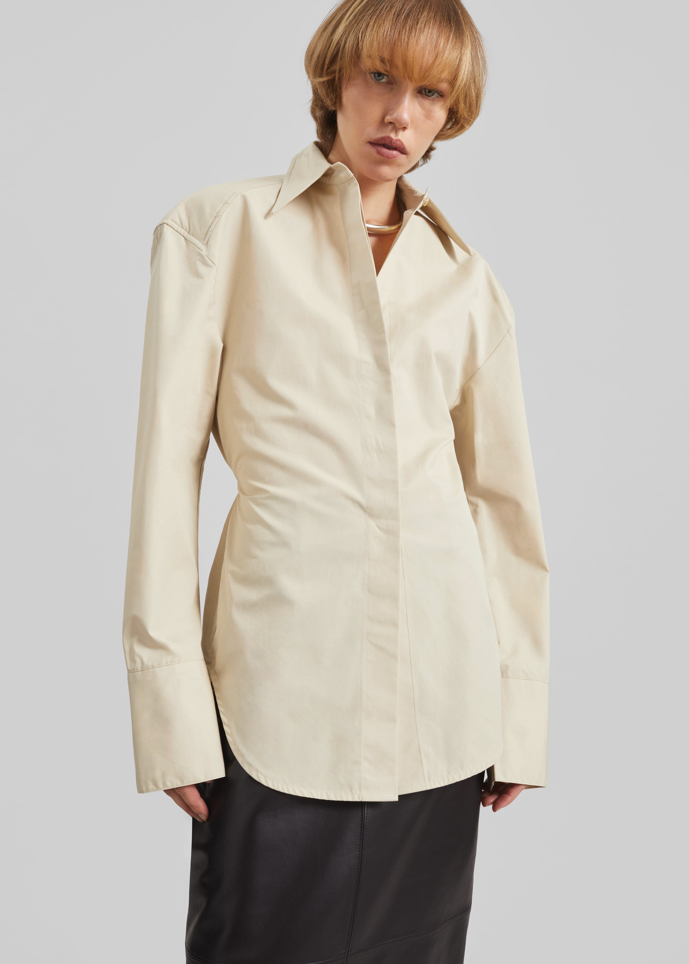 Bec Padded Shirt - Beige - 5
