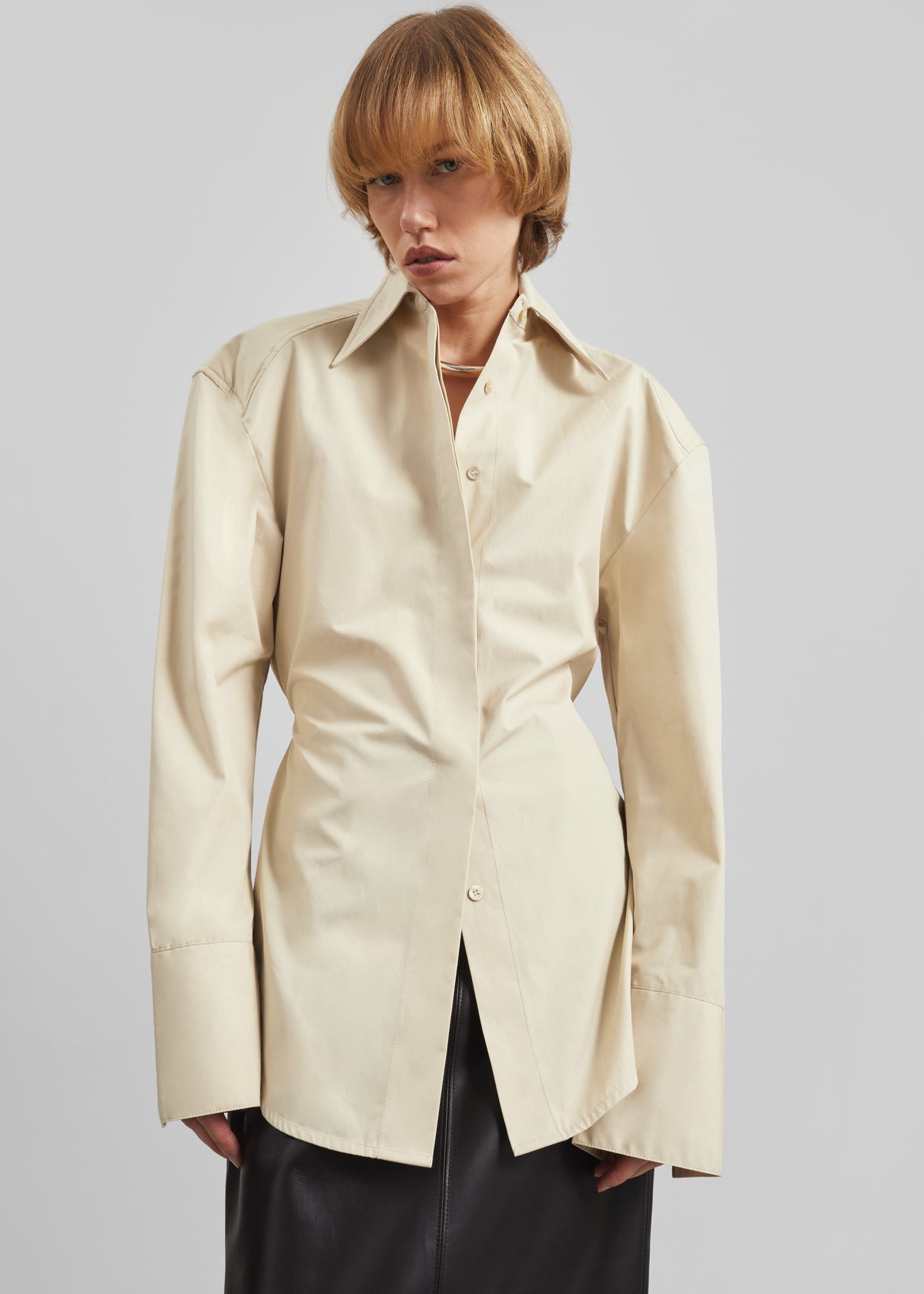 Bec Padded Shirt - Beige - 7
