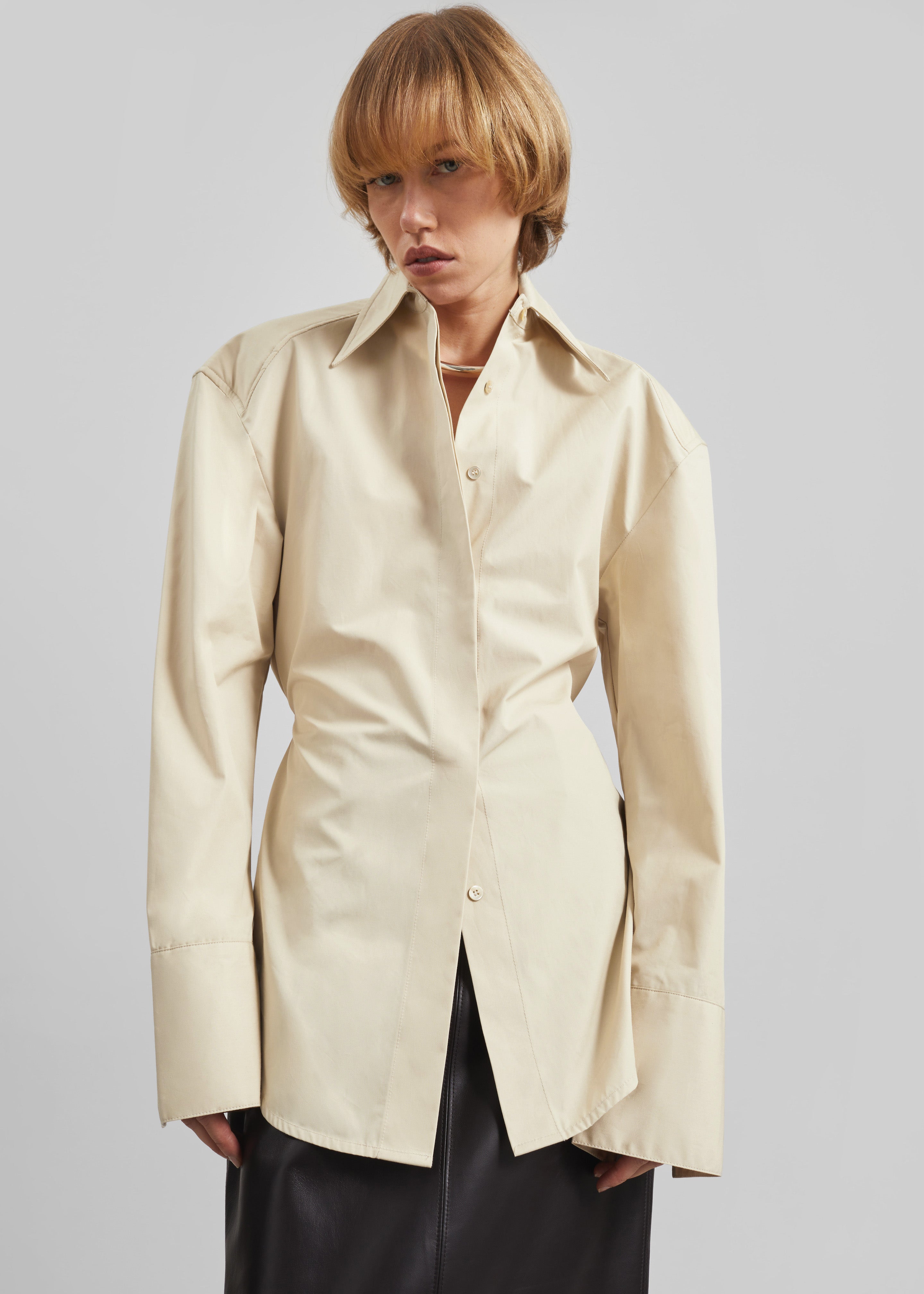 Bec Padded Shirt - Beige - 7