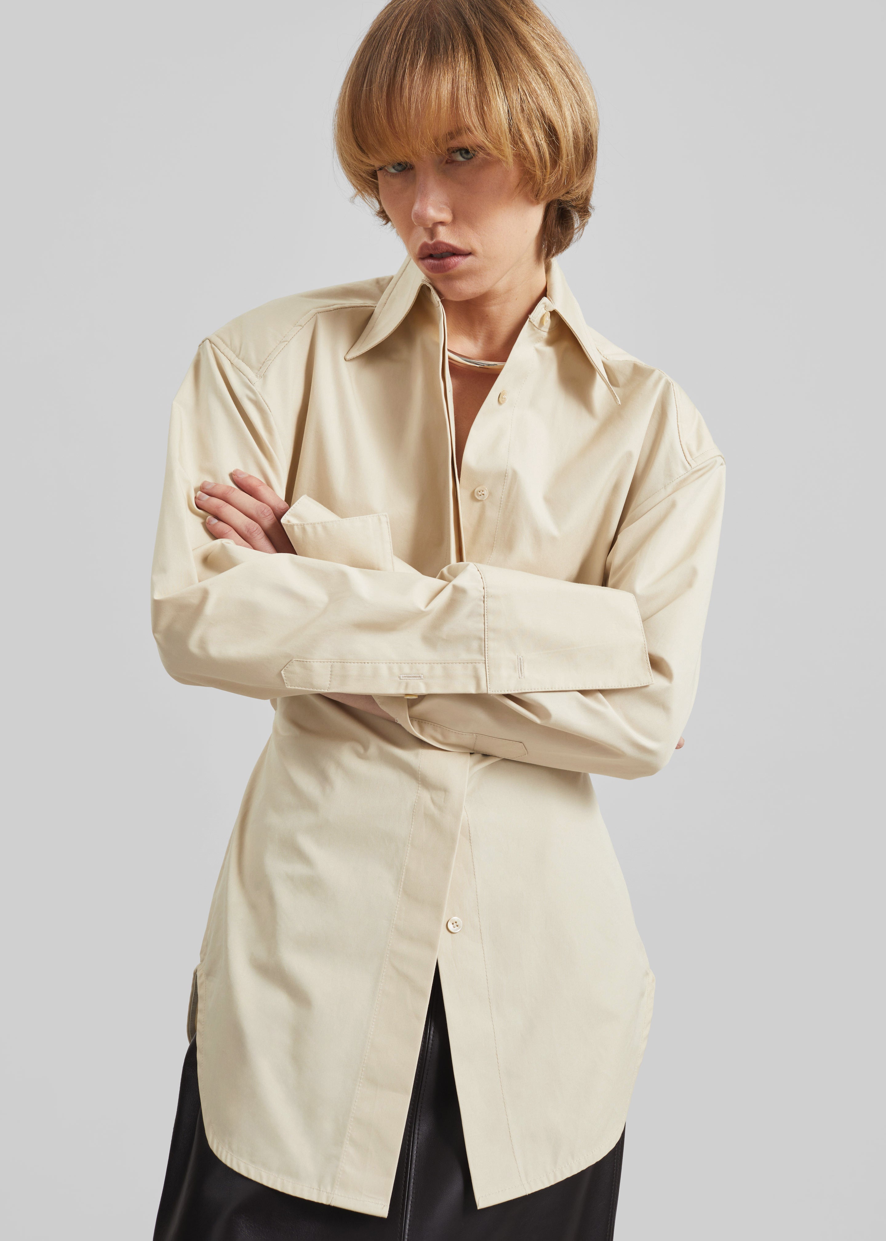 Bec Padded Shirt - Beige - 8